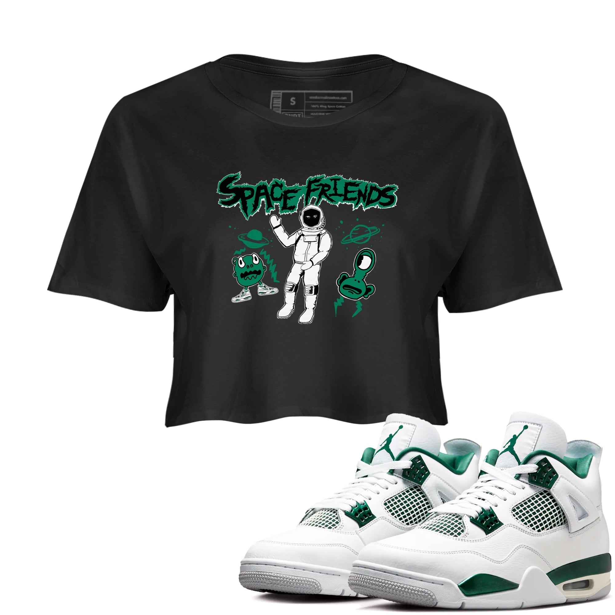 Space Friends snkmatch Women's Top - Air Jordan 4 Oxidized Green