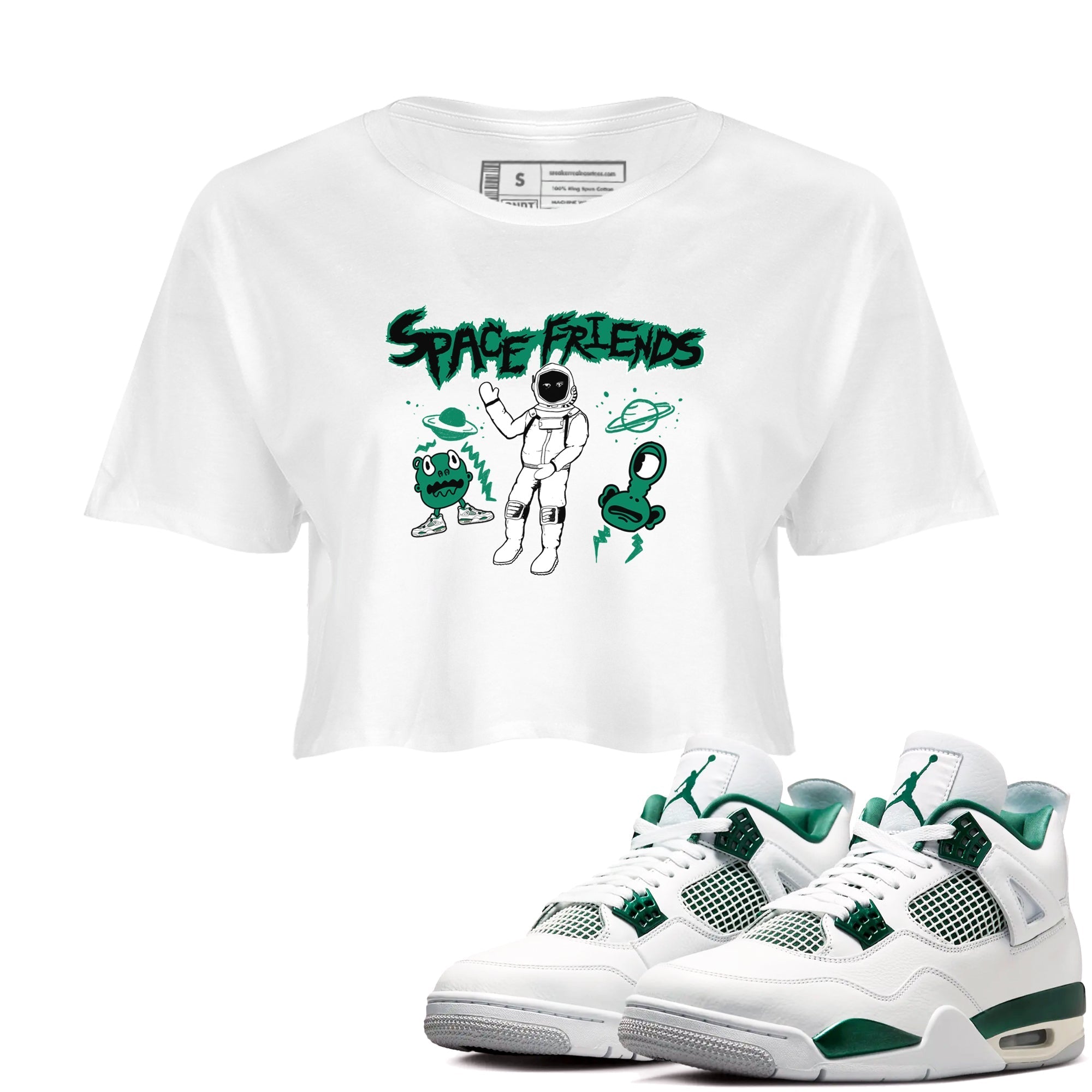 Space Friends snkmatch Women's Top - Air Jordan 4 Oxidized Green