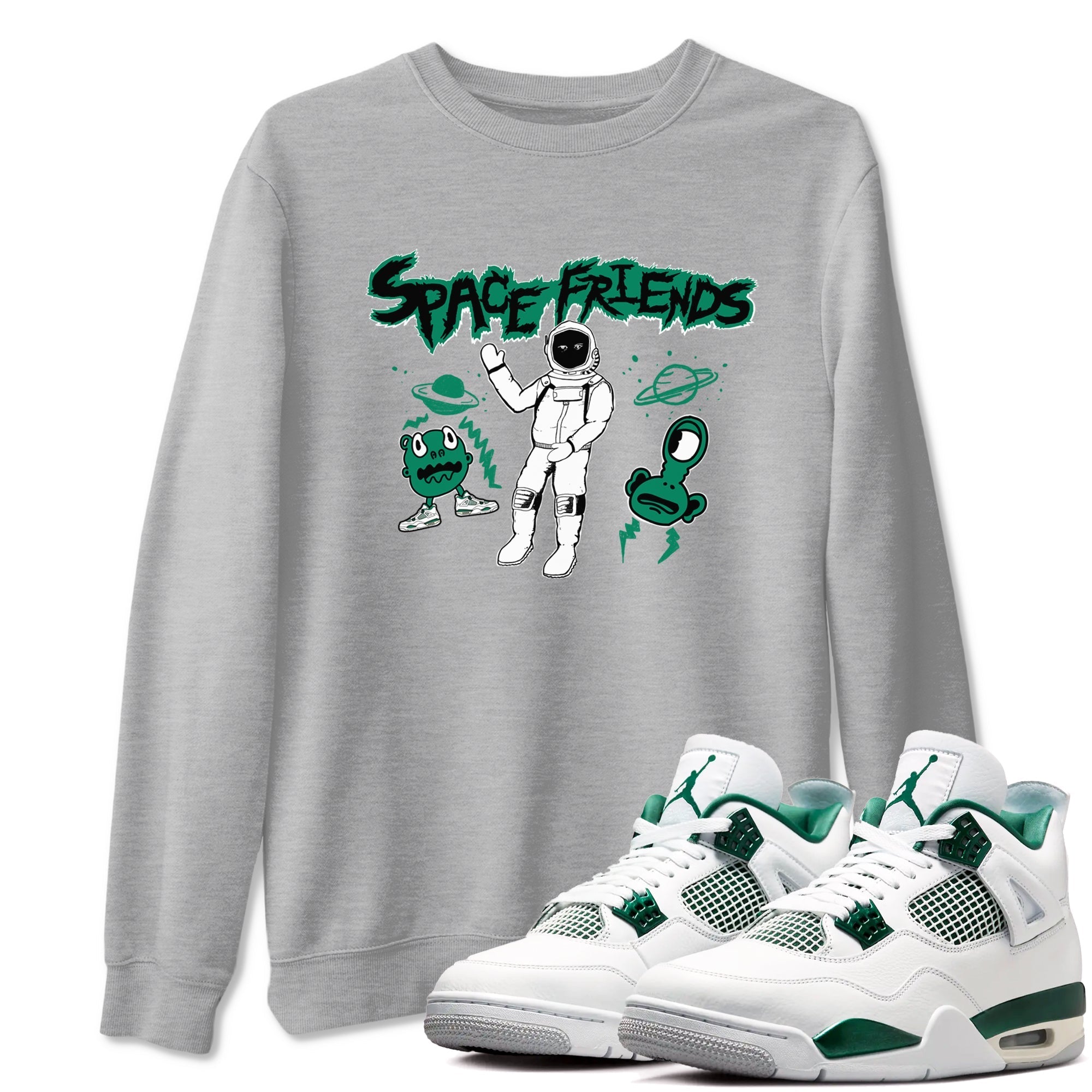 Space Friends snkmatch Tees - Air Jordan 4 Oxidized Green