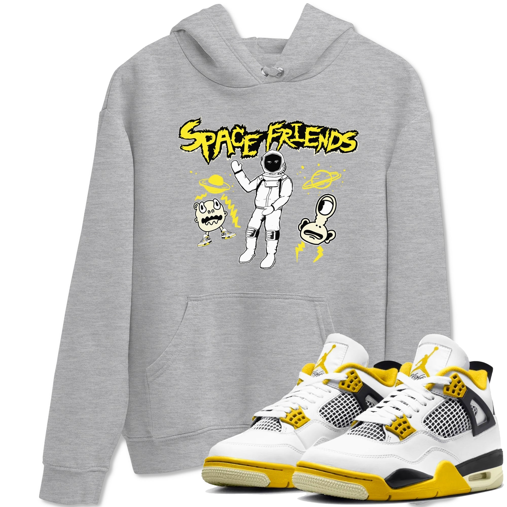 Space Friends snkmatch Tees - Air Jordan 4 Vivid Sulfur