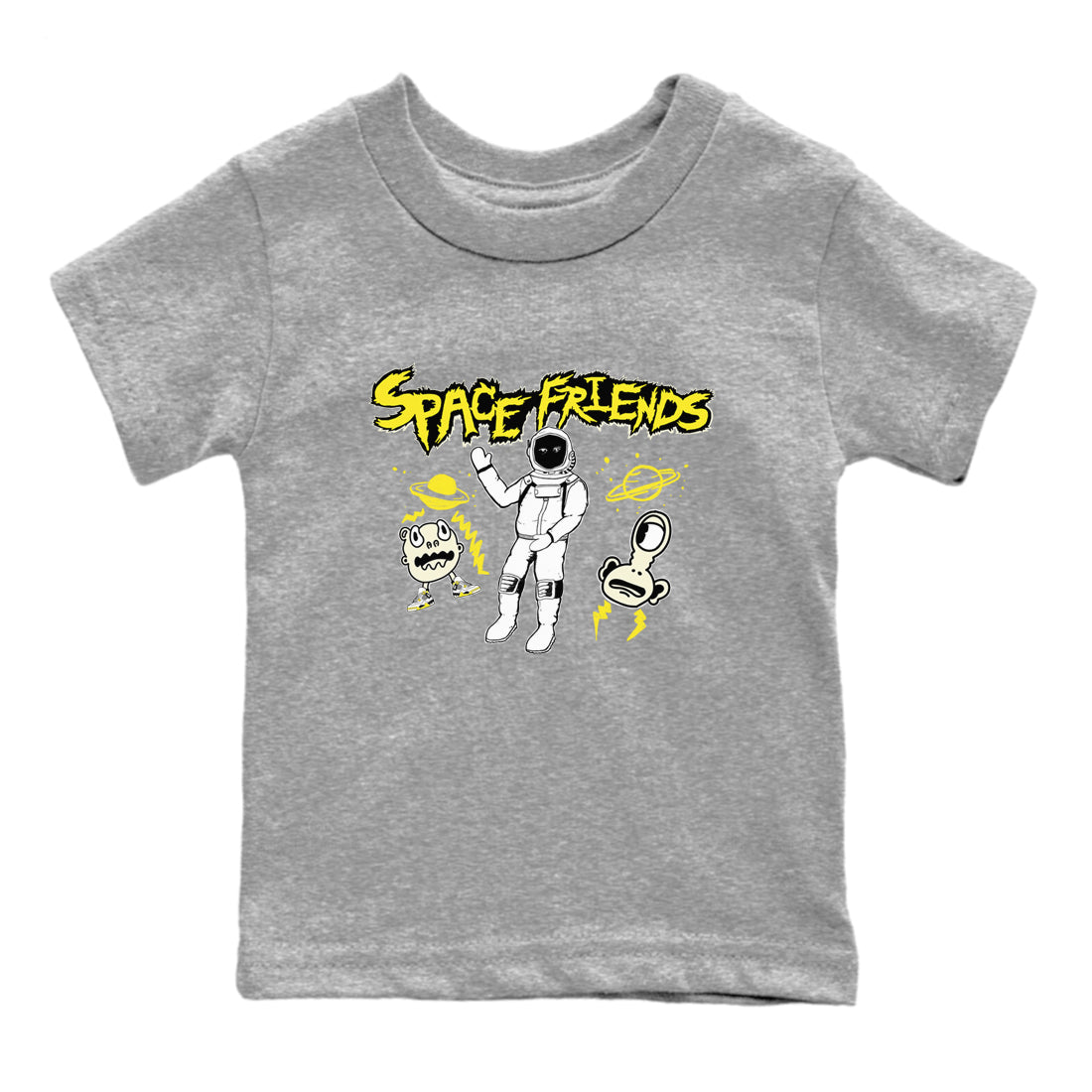 Space Friends snkmatch Tees Kids - Air Jordan 4 Vivid Sulfur