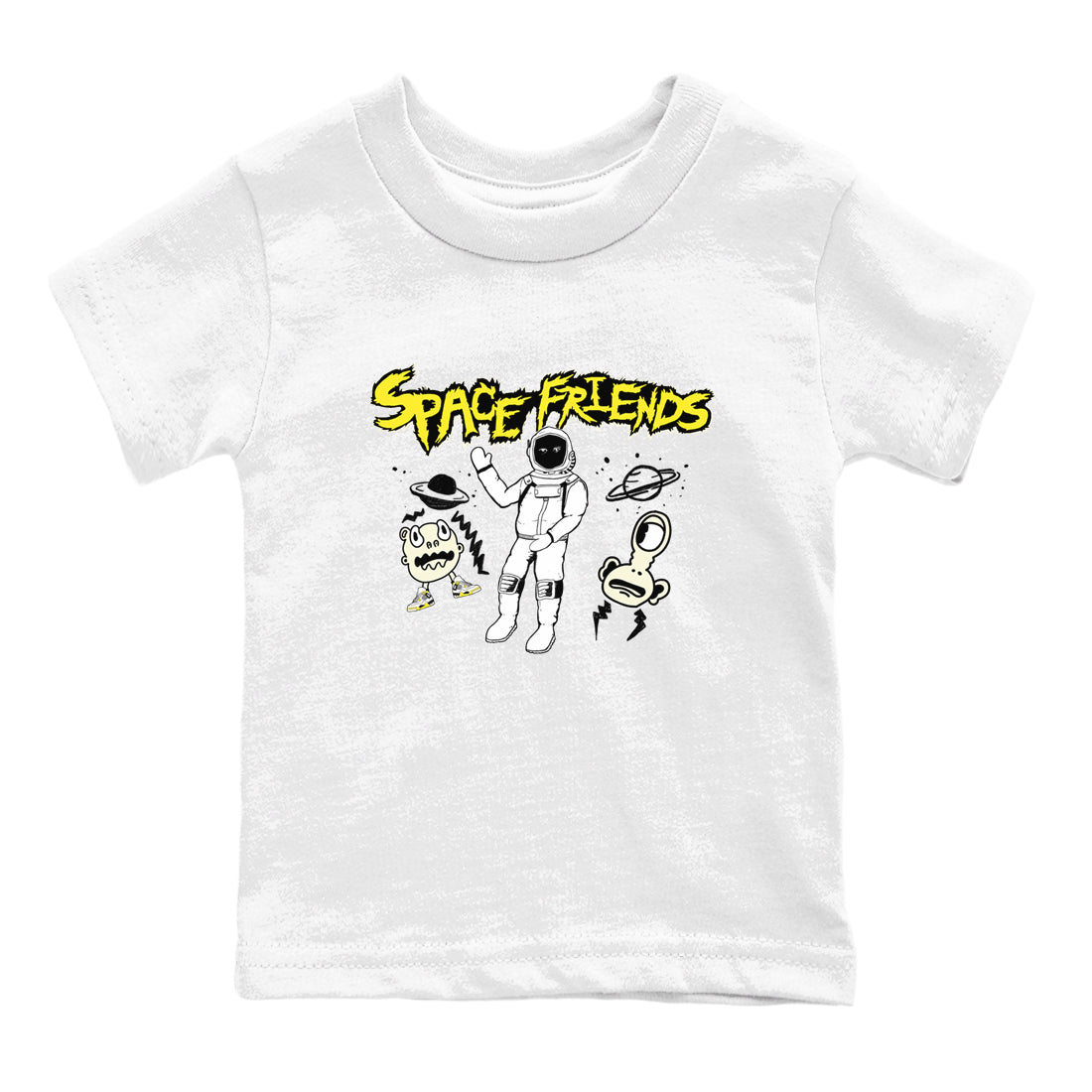 Space Friends snkmatch Tees Kids - Air Jordan 4 Vivid Sulfur