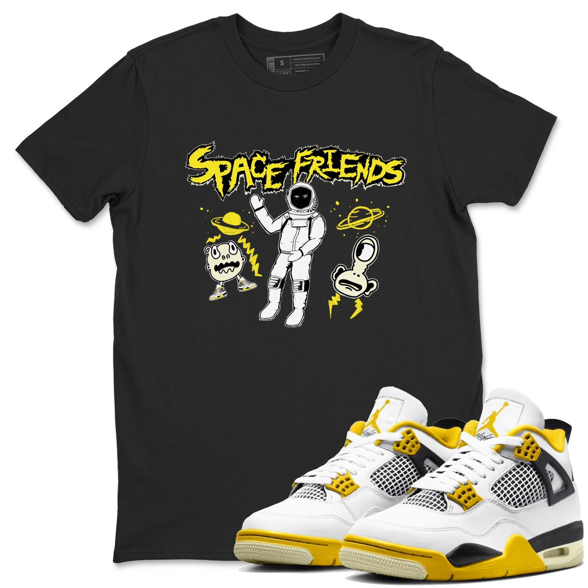 Space Friends snkmatch Tees - Air Jordan 4 Vivid Sulfur