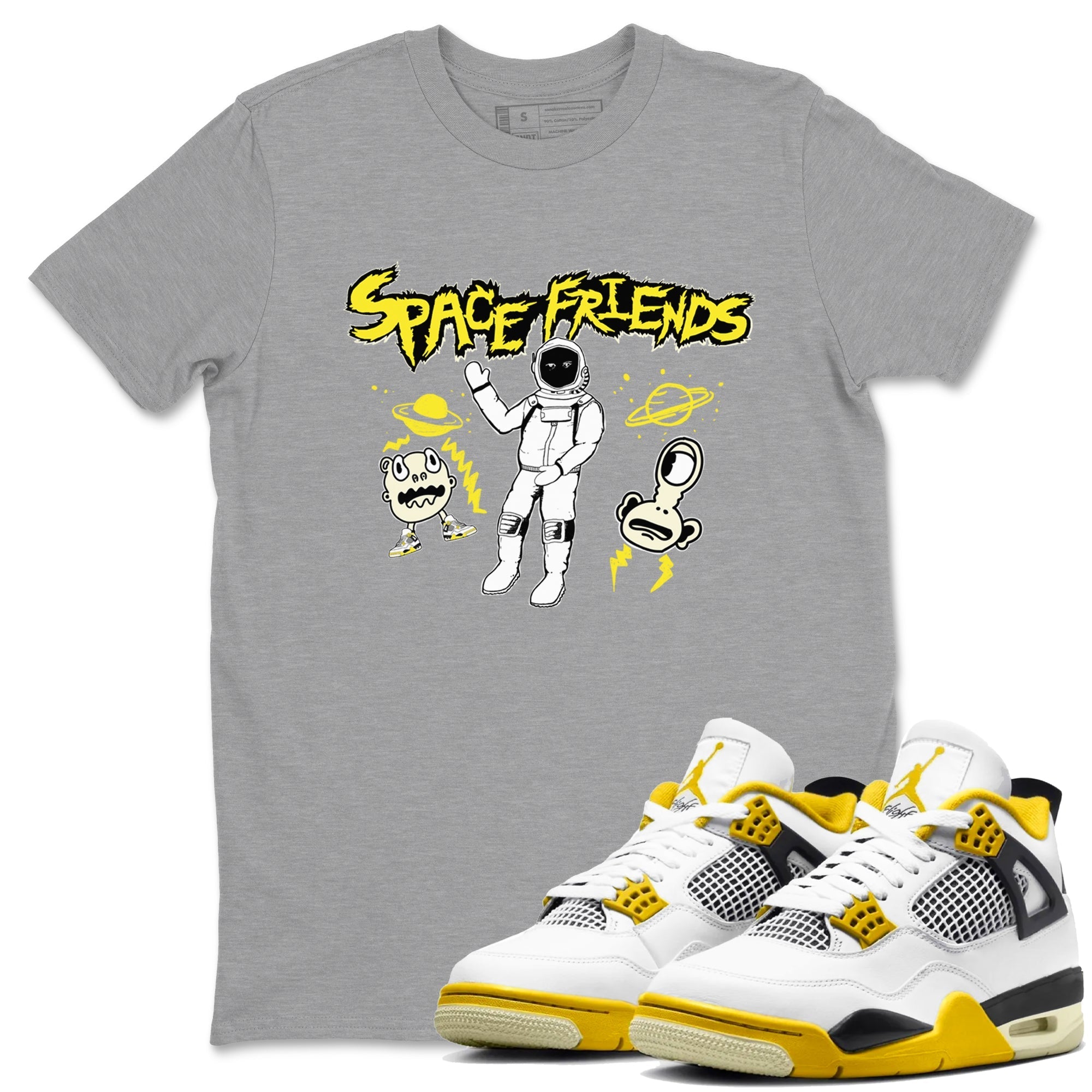 Space Friends snkmatch Tees - Air Jordan 4 Vivid Sulfur