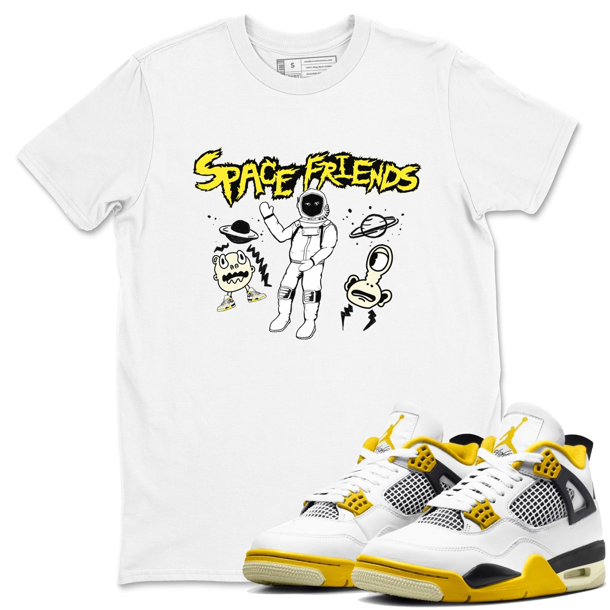 Space Friends snkmatch Tees - Air Jordan 4 Vivid Sulfur