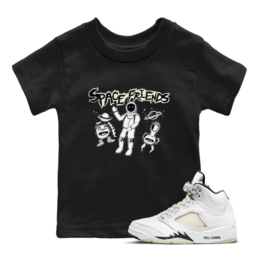 Space Friends snkmatch Tees Kids - Air Jordan 5 Sail