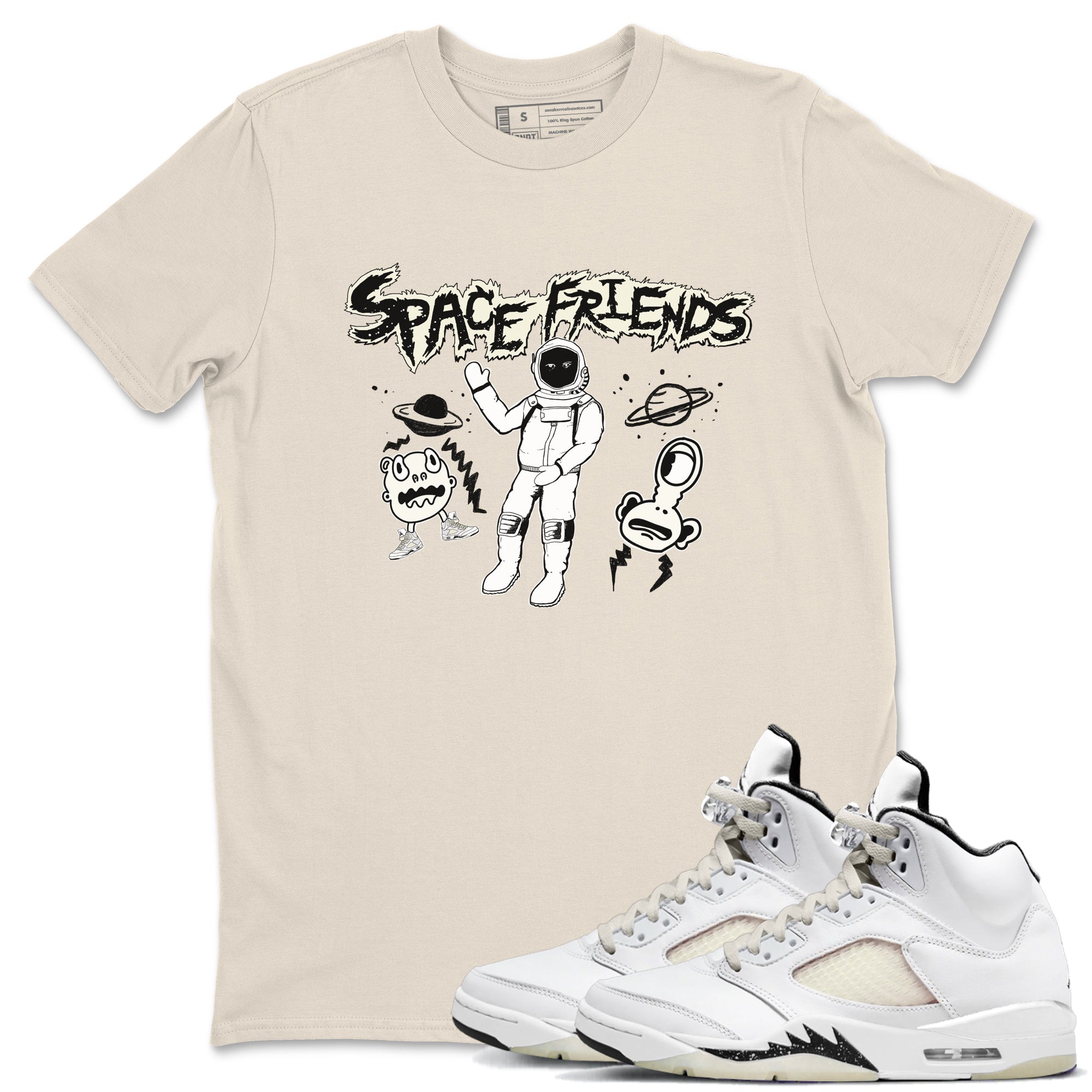 Space Friends snkmatch Tees - Air Jordan 5 Sail