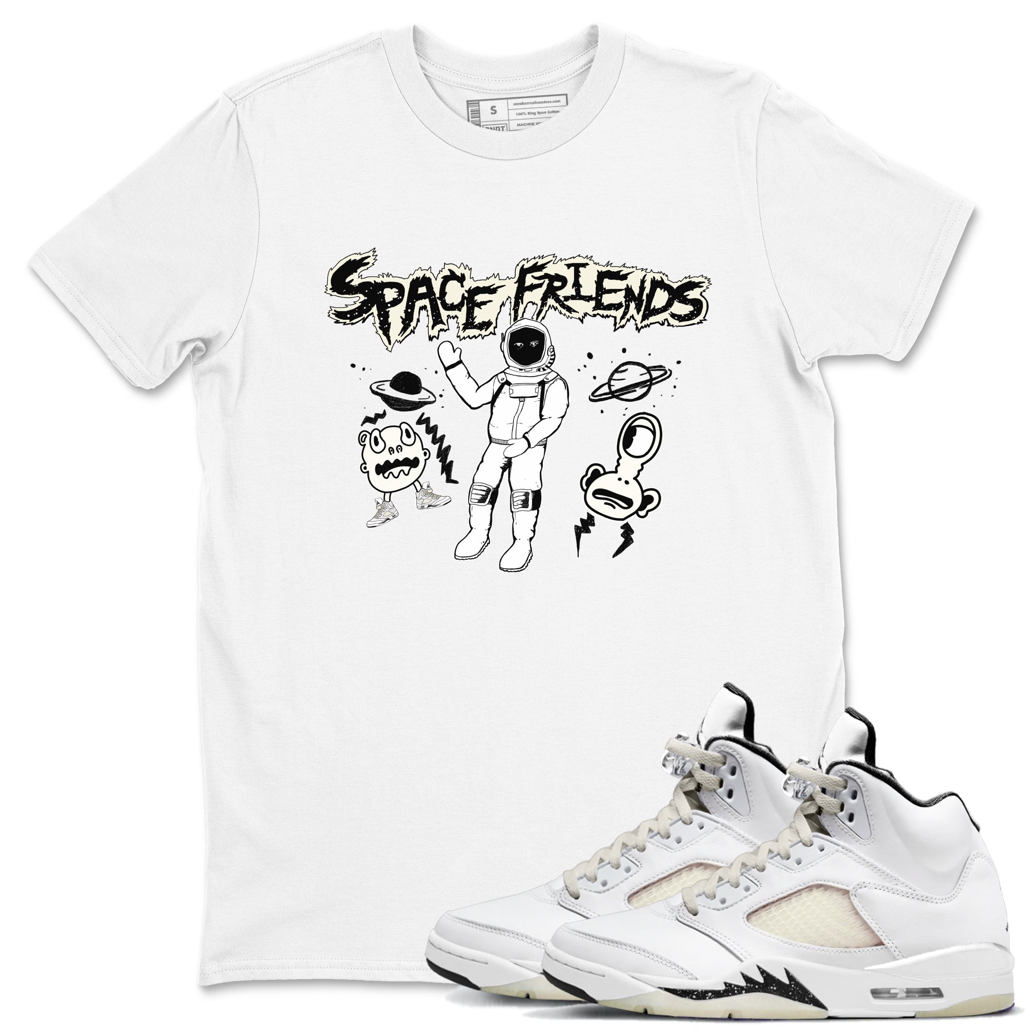 Space Friends snkmatch Tees - Air Jordan 5 Sail