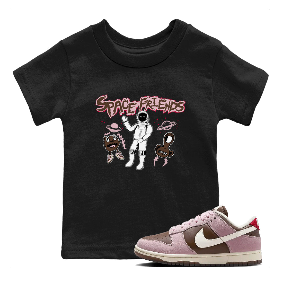 Space Friends snkmatch Tees Kids - Dunk Cacao Wow And Pink Foam