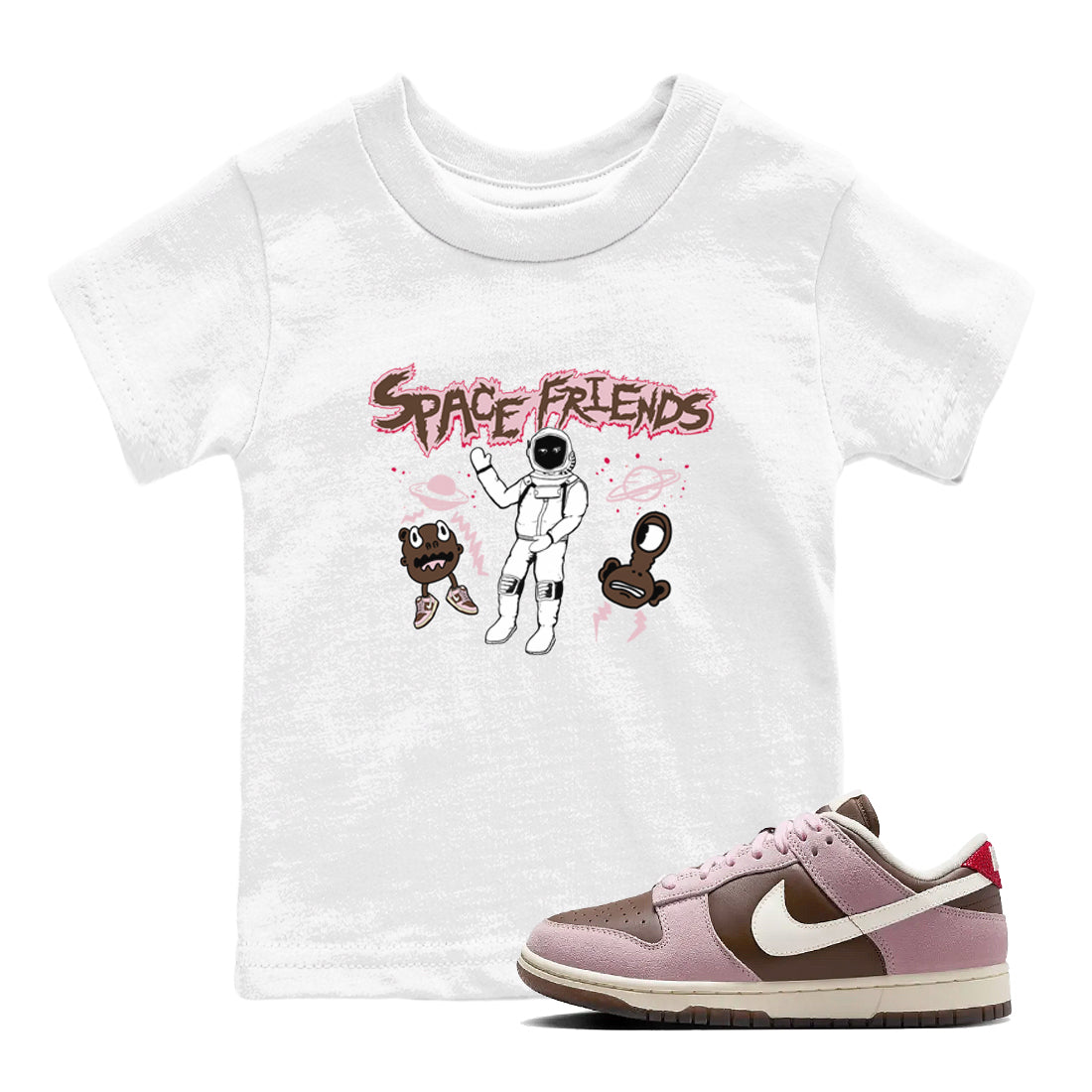 Space Friends snkmatch Tees Kids - Dunk Cacao Wow And Pink Foam