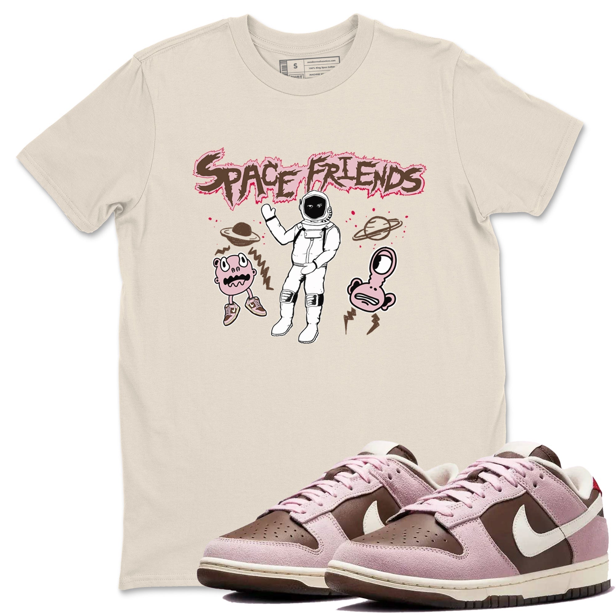 Space Friends snkmatch Tees - Dunk Cacao Wow And Pink Foam