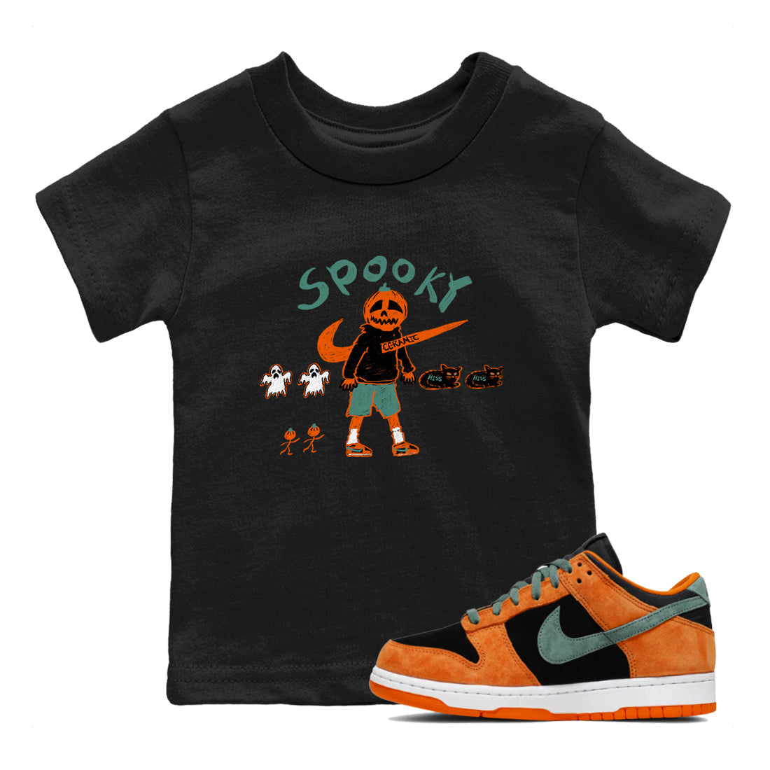 Spooky Pumpkin snkmatch Tees Kids - Dunk Ceramic