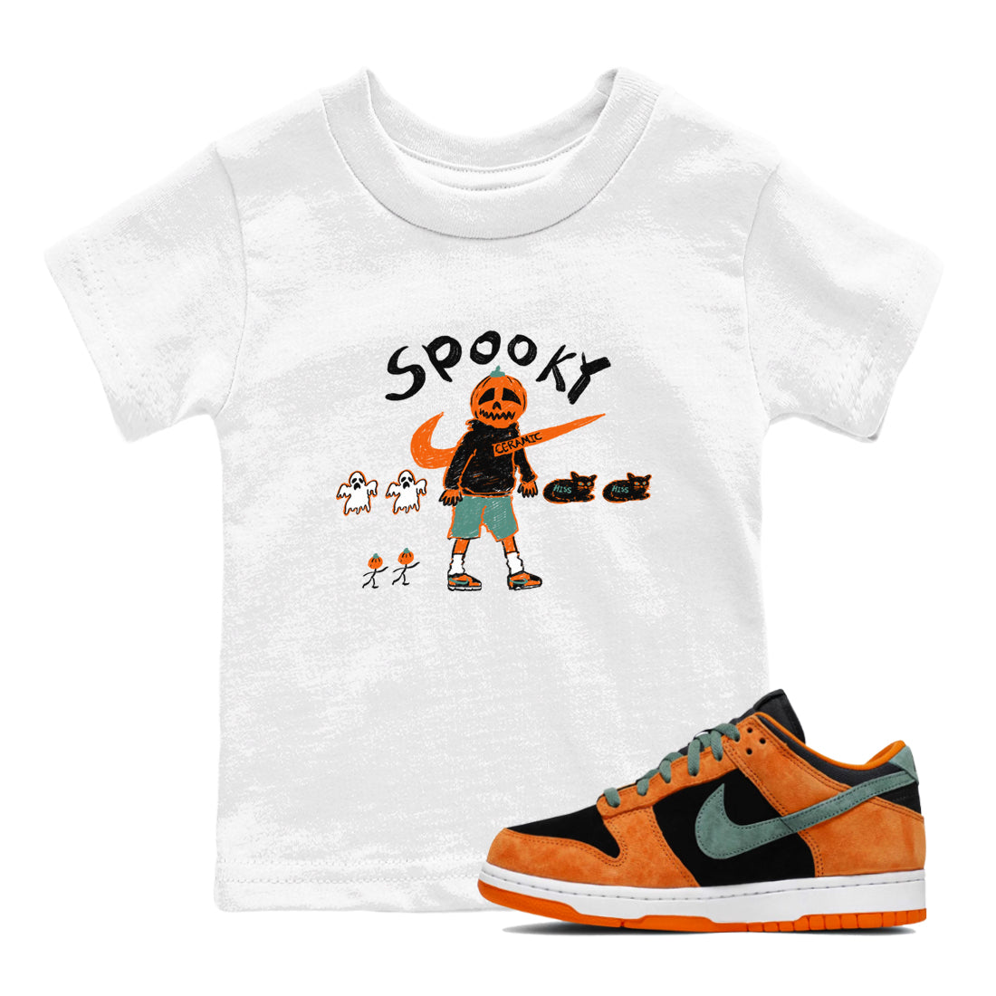 Spooky Pumpkin snkmatch Tees Kids - Dunk Ceramic
