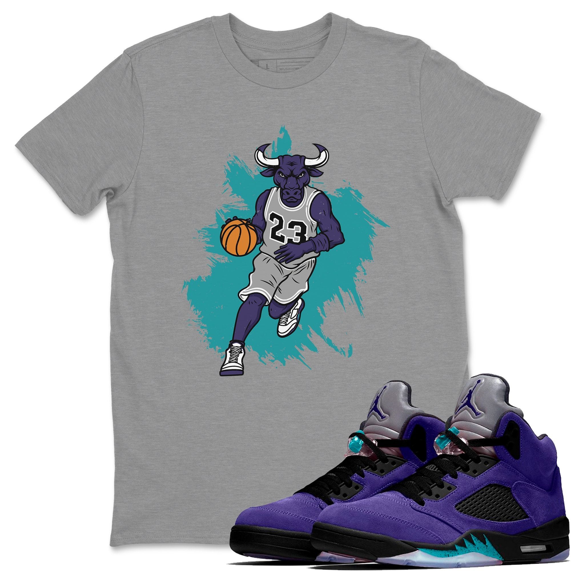 Bull Figure Unisex Tops - Air Jordan 5 Purple Grape