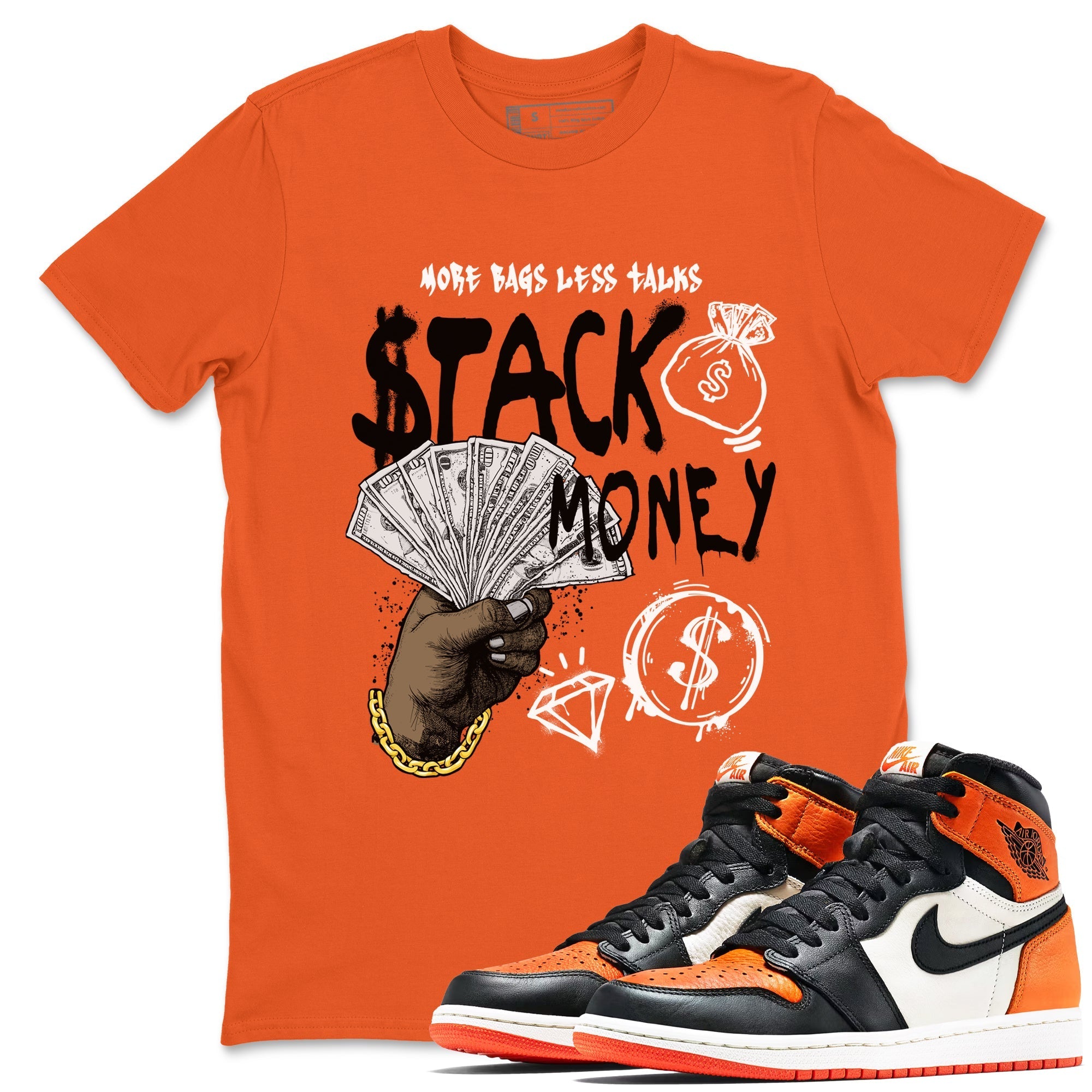 Stack Money snkmatch Tees - Air Jordan 1 Shattered Backboard