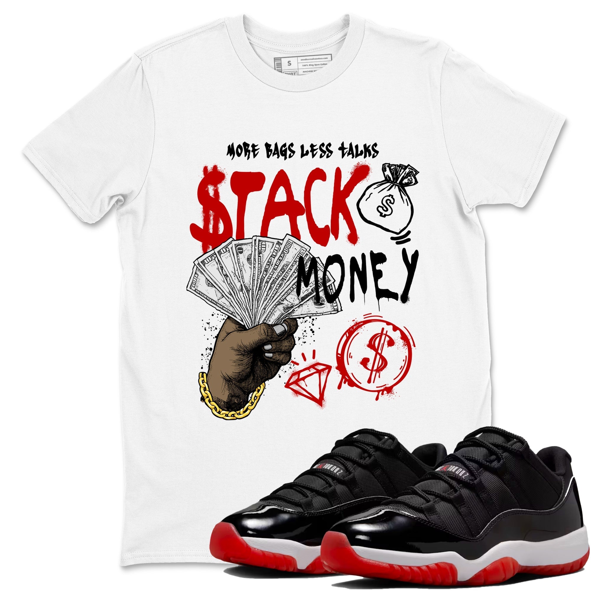 Stack Money snkmatch Tees - Air Jordan 11 Bred