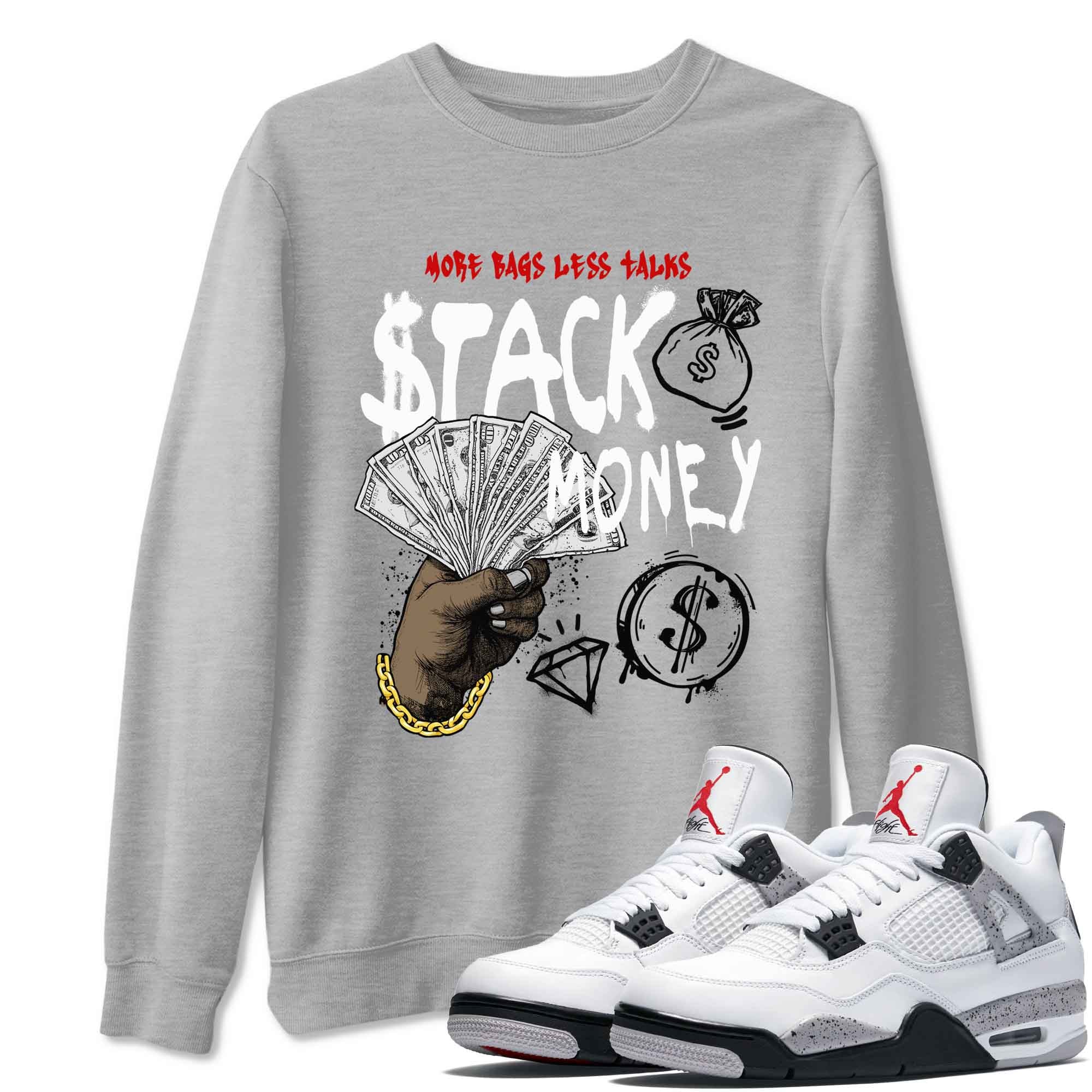 Stack Money snkmatch Tees - Air Jordan 4 White Cement
