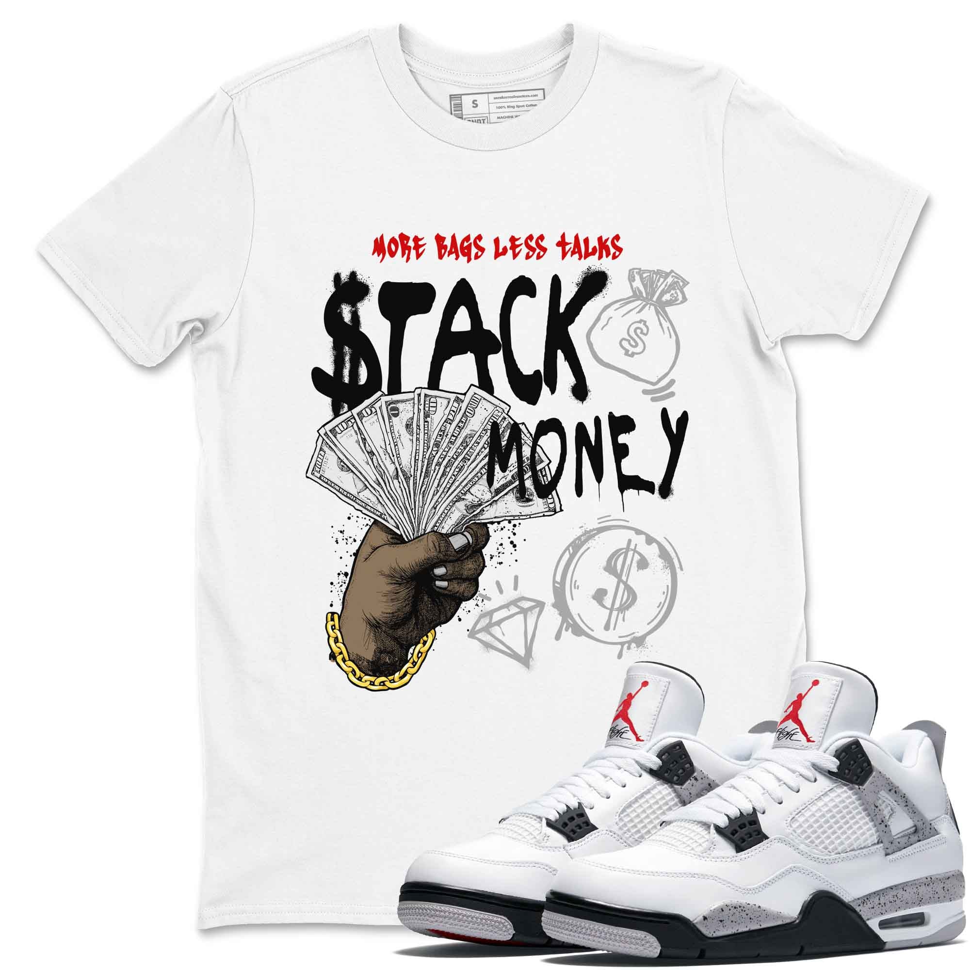 Stack Money snkmatch Tees - Air Jordan 4 White Cement