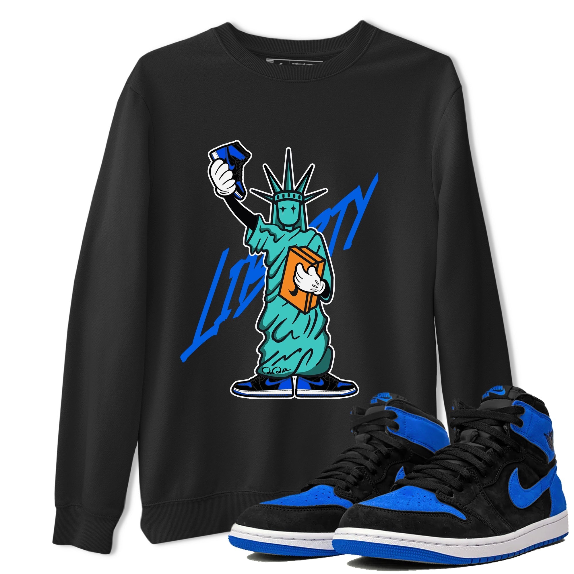 Statue Of Liberty snkmatch Tee - Air Jordan 1 Royal Reimagined