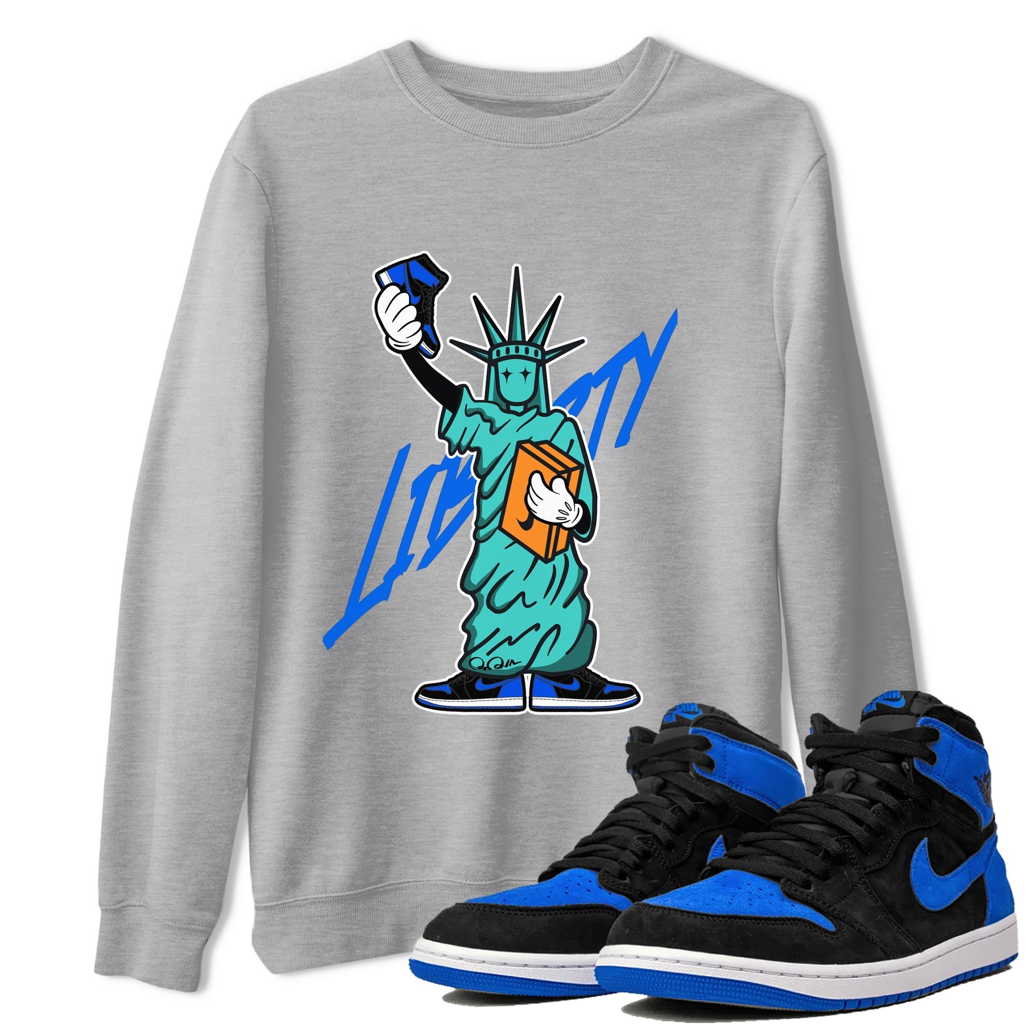 Statue Of Liberty snkmatch Tee - Air Jordan 1 Royal Reimagined