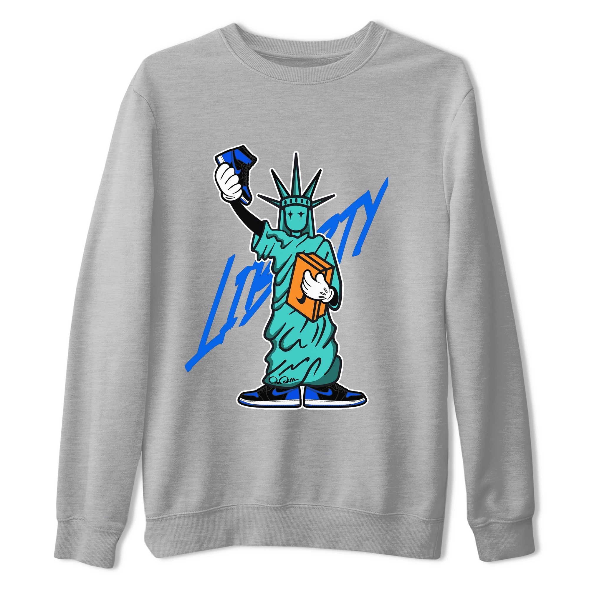 Statue Of Liberty snkmatch Tee - Air Jordan 1 Royal Reimagined