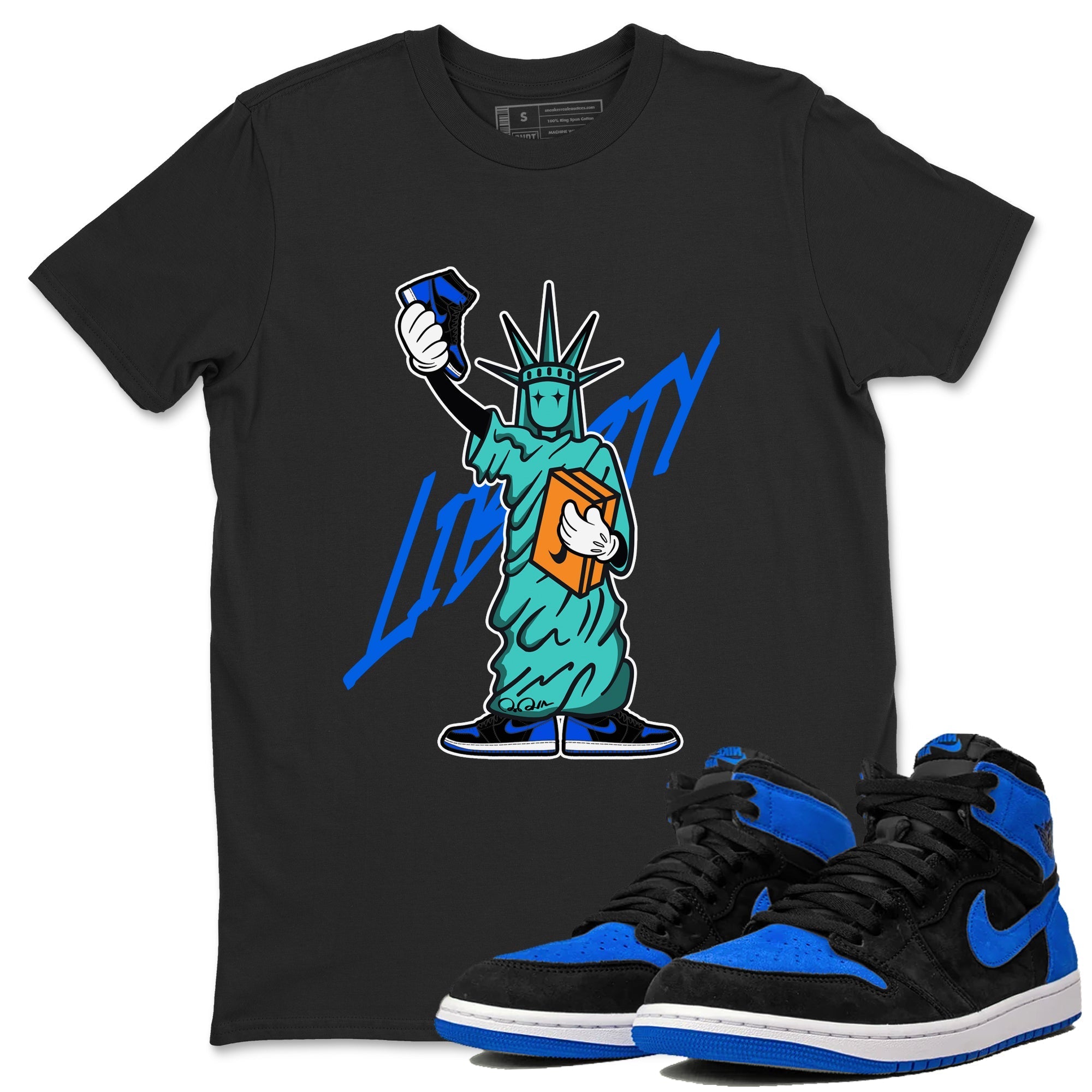 Statue Of Liberty snkmatch Tee - Air Jordan 1 Royal Reimagined
