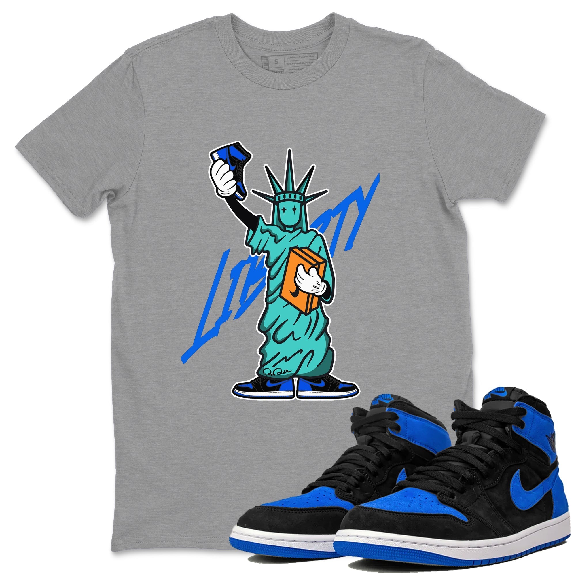 Statue Of Liberty snkmatch Tee - Air Jordan 1 Royal Reimagined