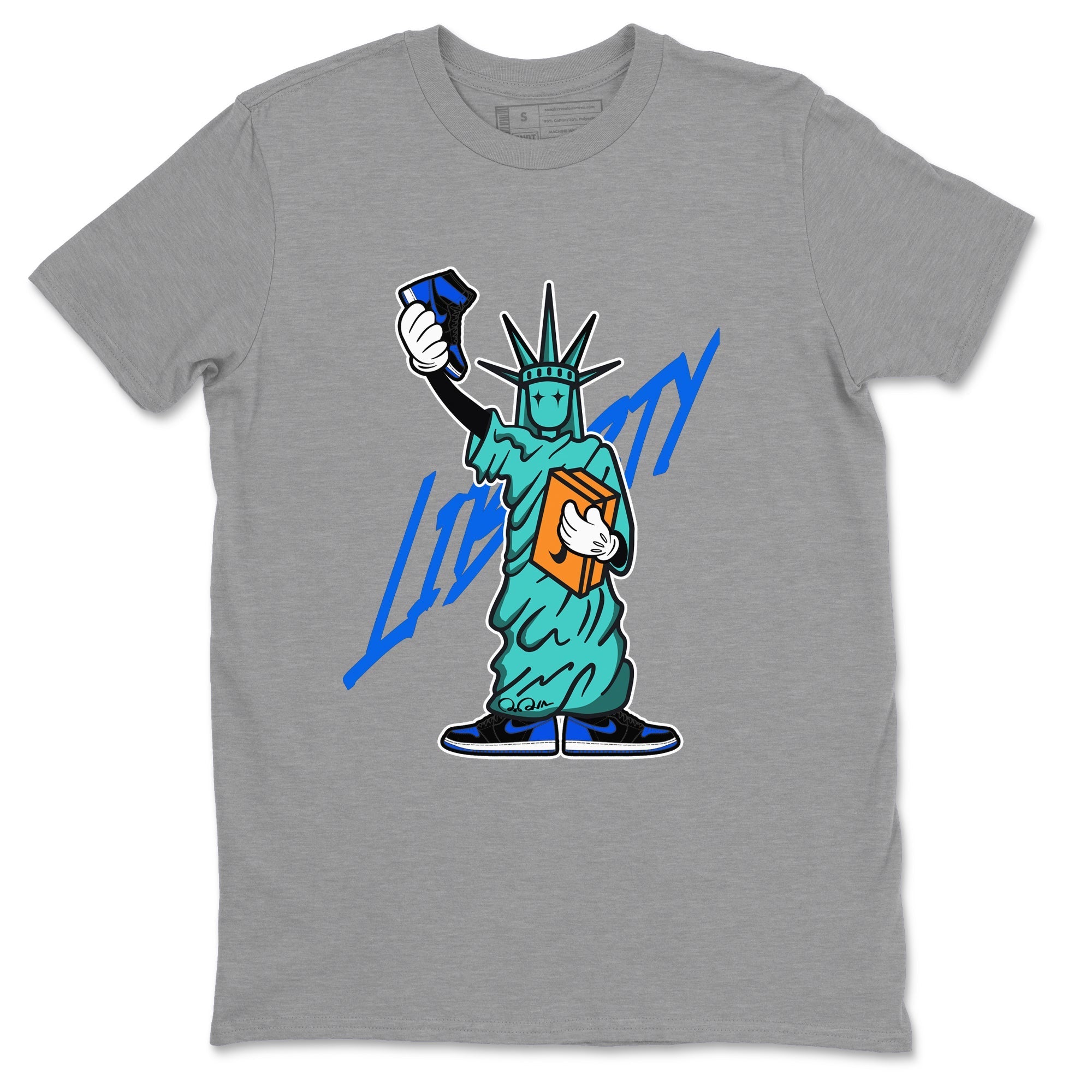Statue Of Liberty snkmatch Tee - Air Jordan 1 Royal Reimagined