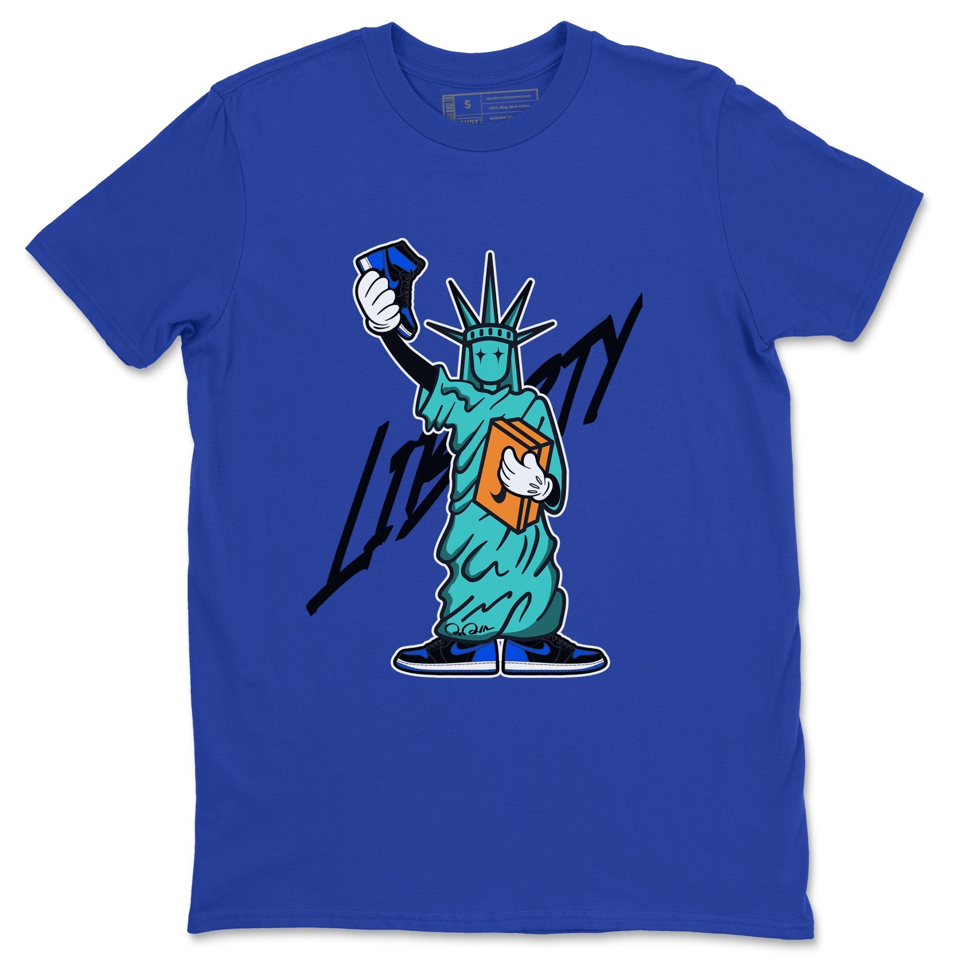 Statue Of Liberty snkmatch Tee - Air Jordan 1 Royal Reimagined