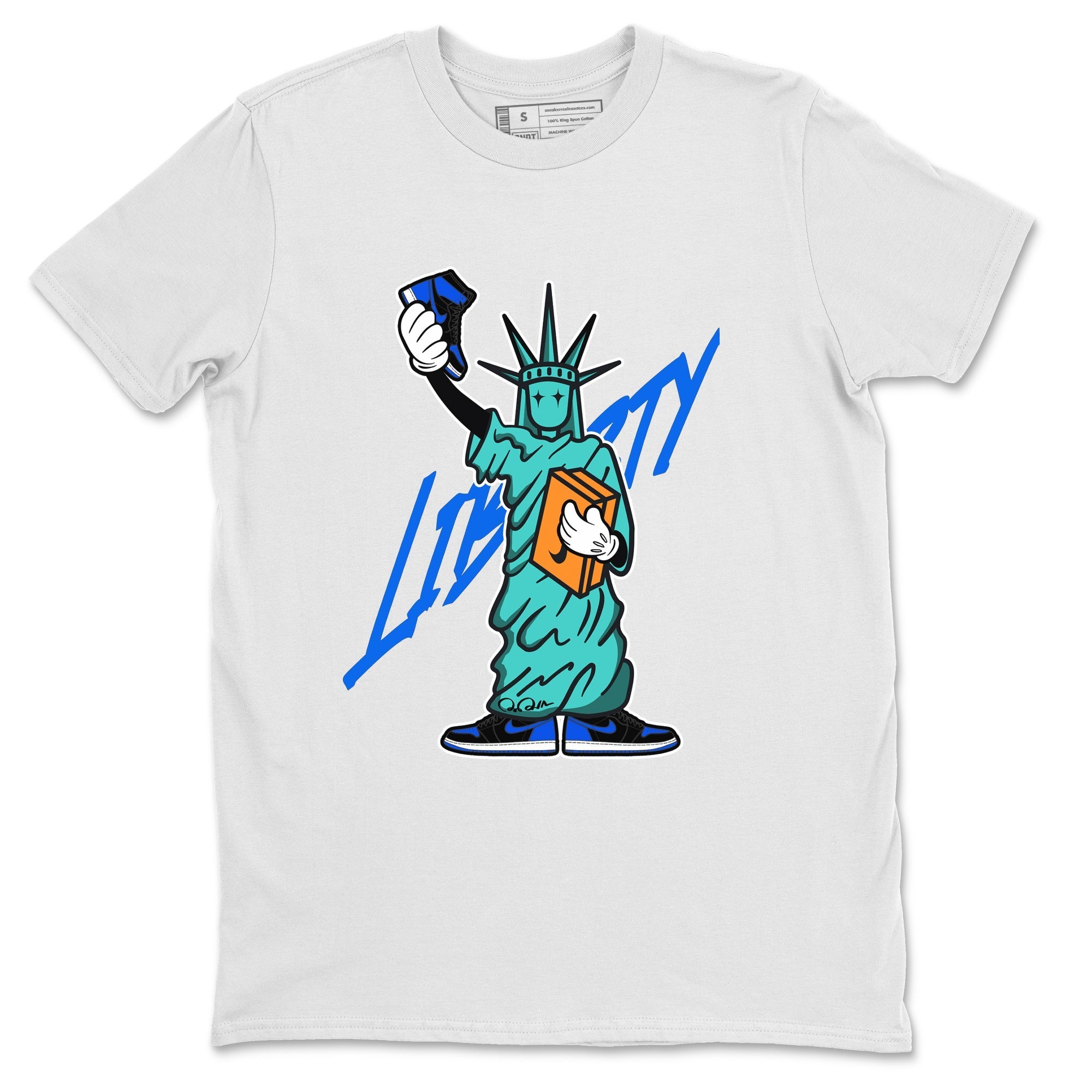 Statue Of Liberty snkmatch Tee - Air Jordan 1 Royal Reimagined