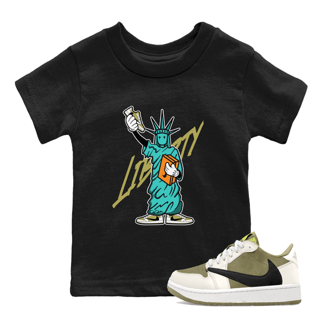 Statue Of Liberty snkmatch Tee Kids - Air Jordan 1 Travis Scott Golf