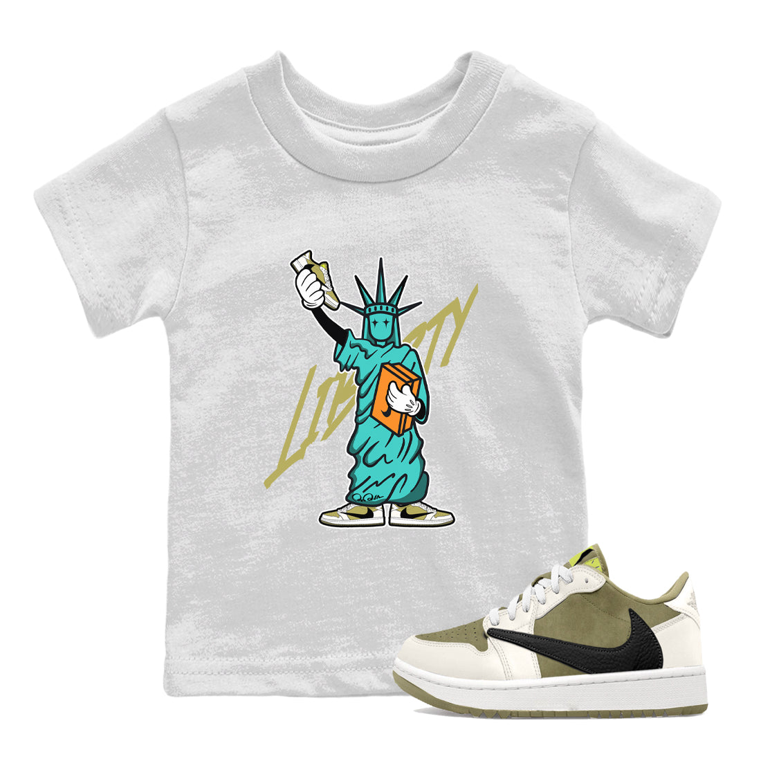Statue Of Liberty snkmatch Tee Kids - Air Jordan 1 Travis Scott Golf
