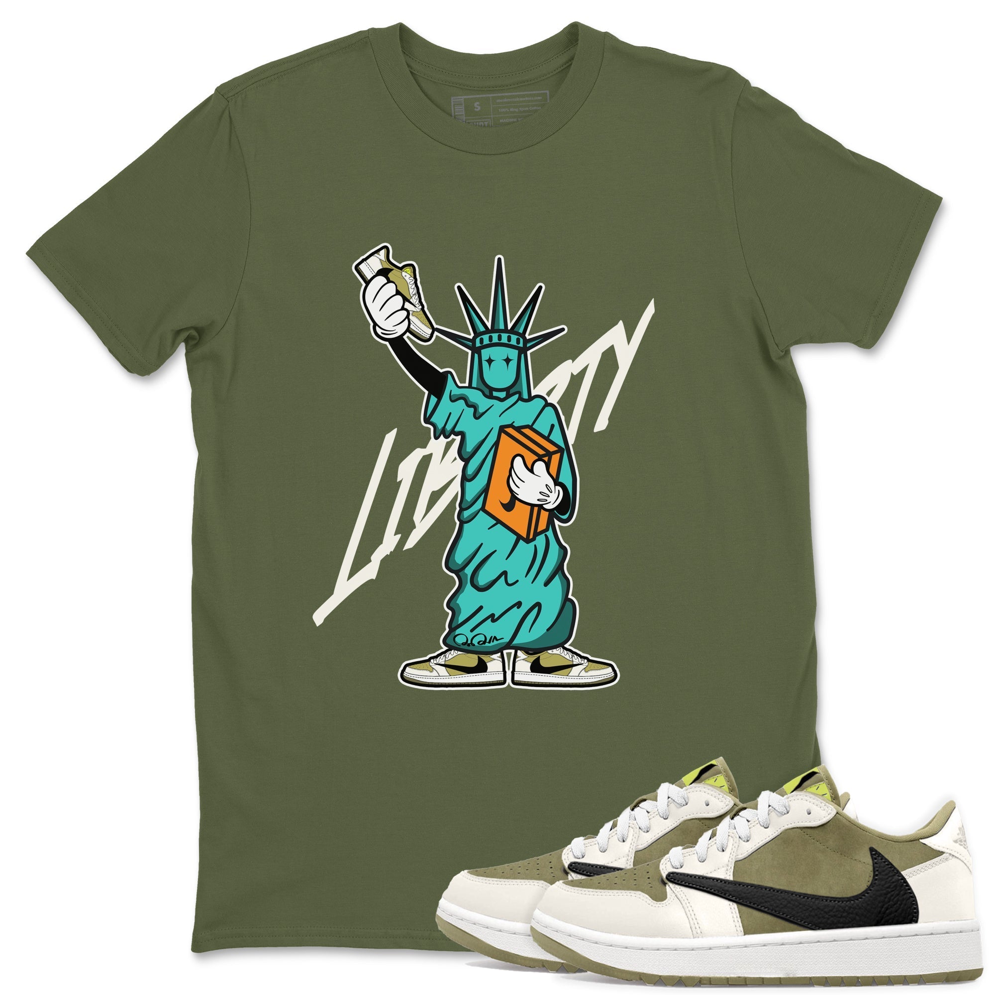 Statue Of Liberty snkmatch Tee - Air Jordan 1 Travis Scott Golf