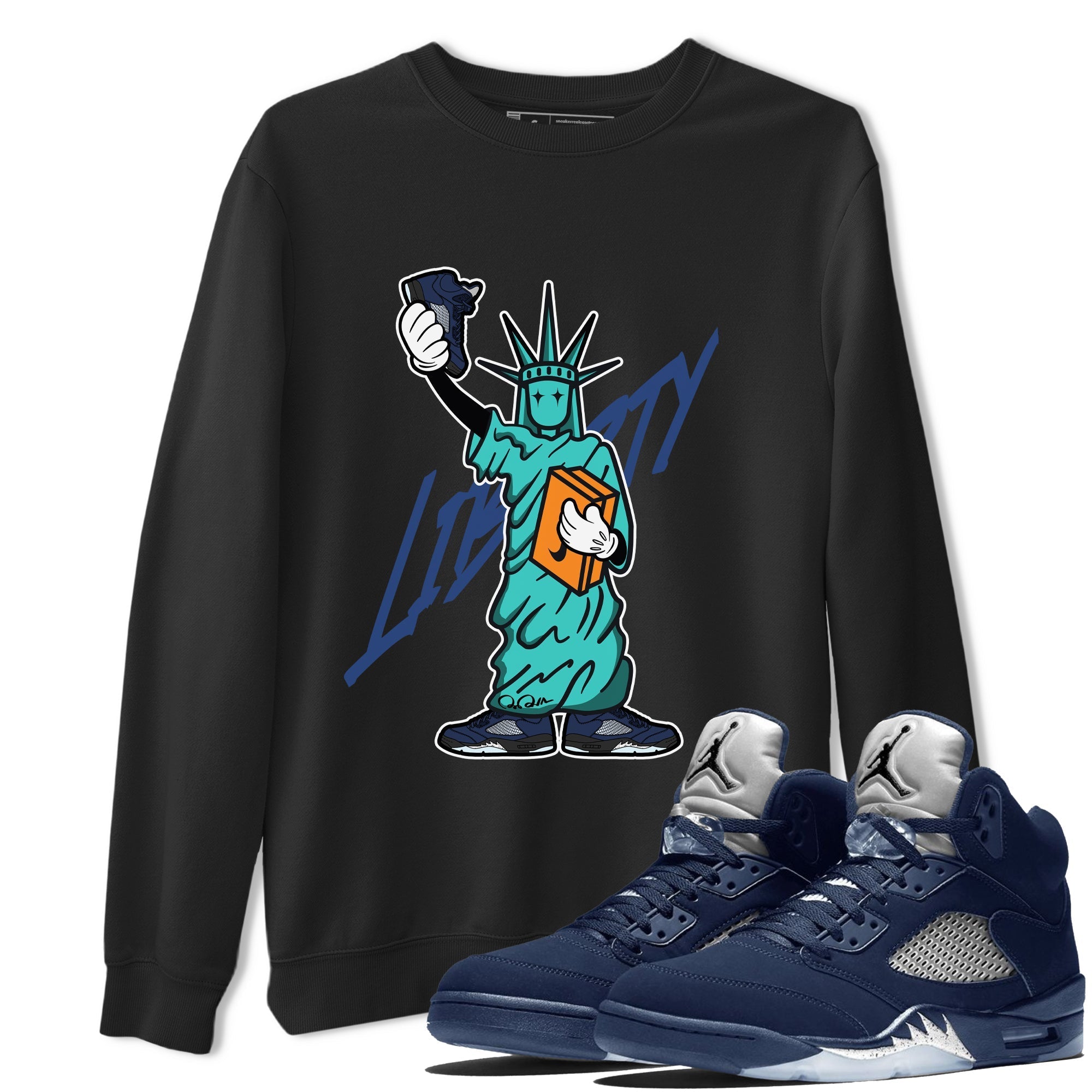 Statue Of Liberty snkmatch Tee - Air Jordan 5 Georgetown