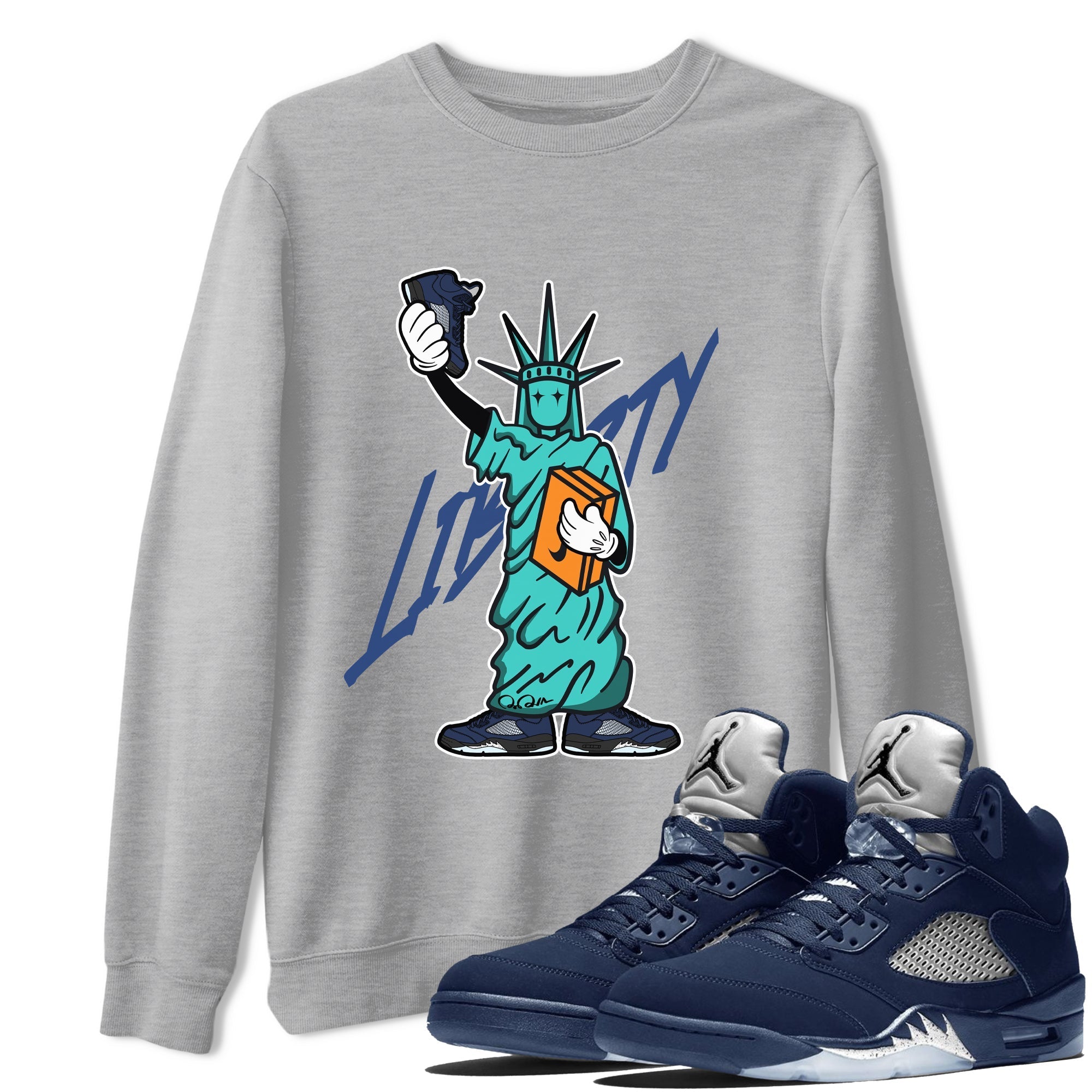 Statue Of Liberty snkmatch Tee - Air Jordan 5 Georgetown