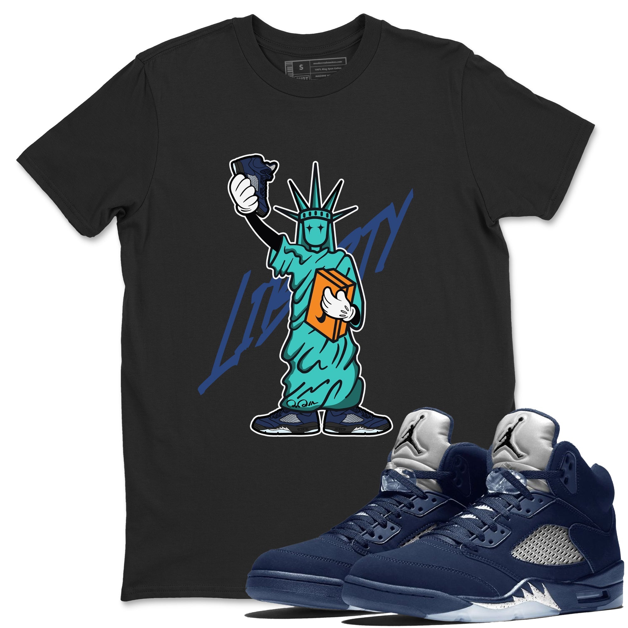 Statue Of Liberty snkmatch Tee - Air Jordan 5 Georgetown