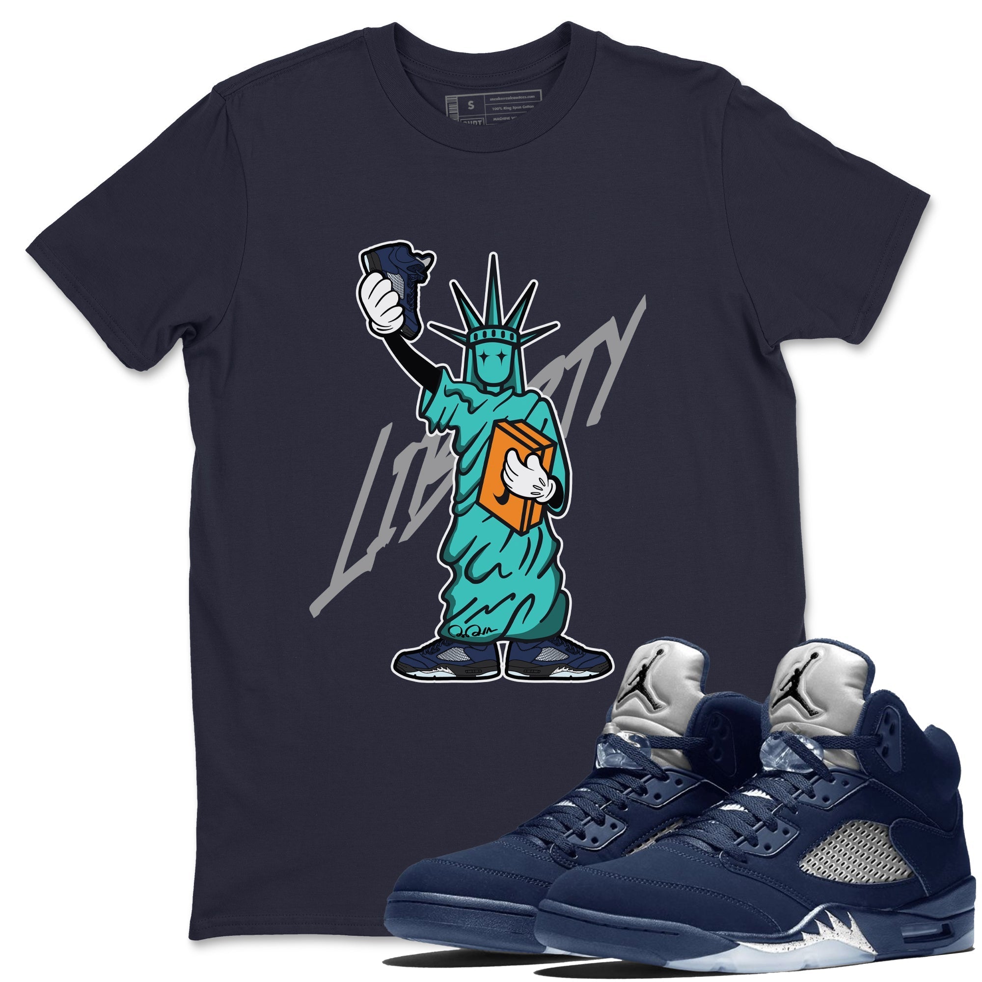Statue Of Liberty snkmatch Tee - Air Jordan 5 Georgetown