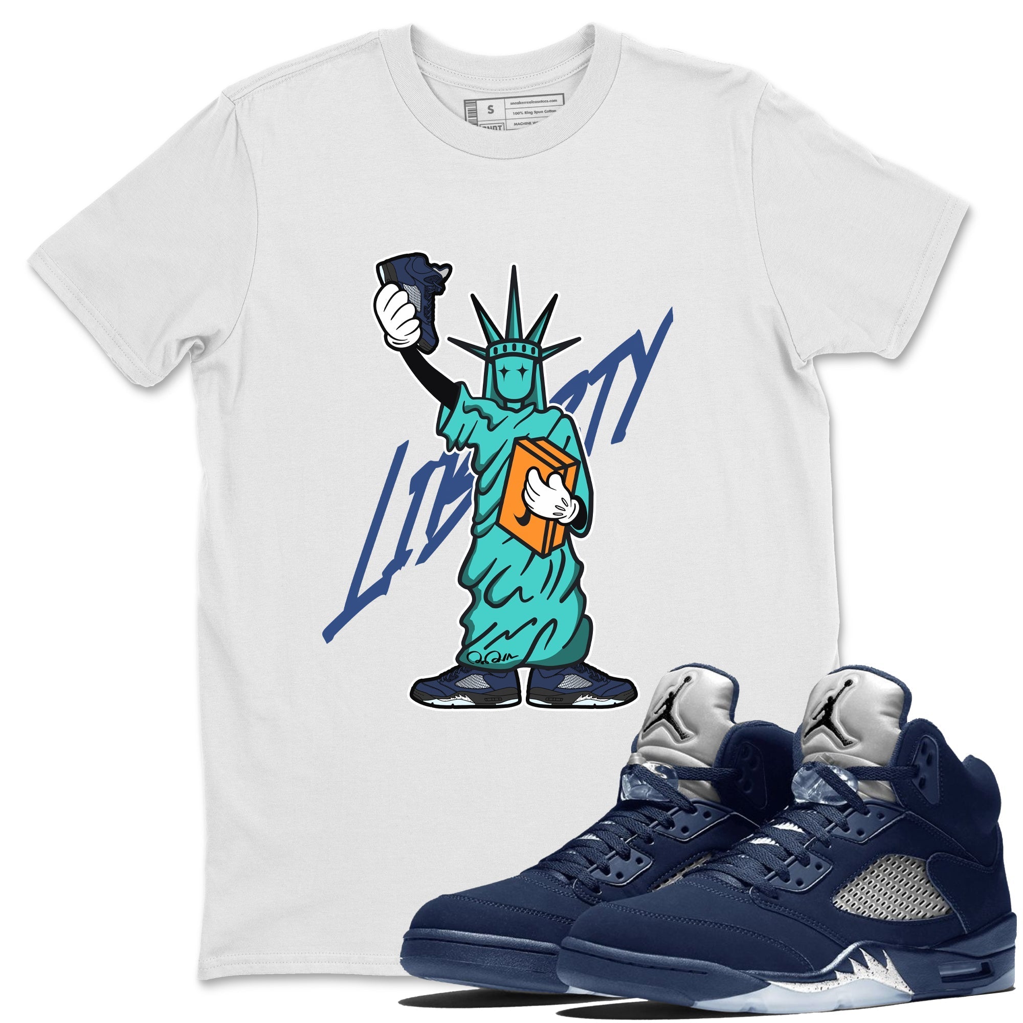 Statue Of Liberty snkmatch Tee - Air Jordan 5 Georgetown