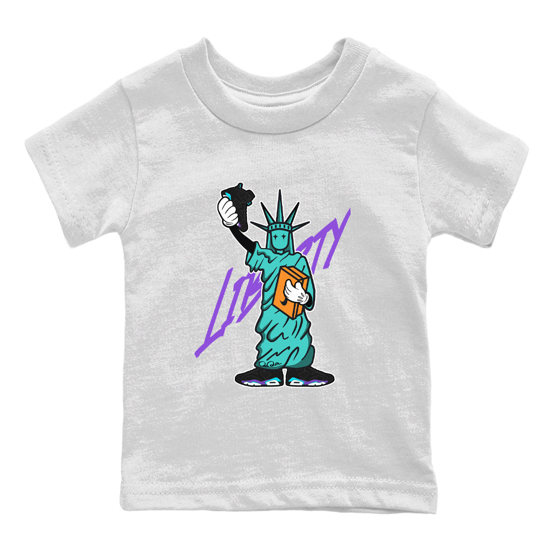 Statue Of Liberty snkmatch Tee Kids - Air Jordan 6 Aqua