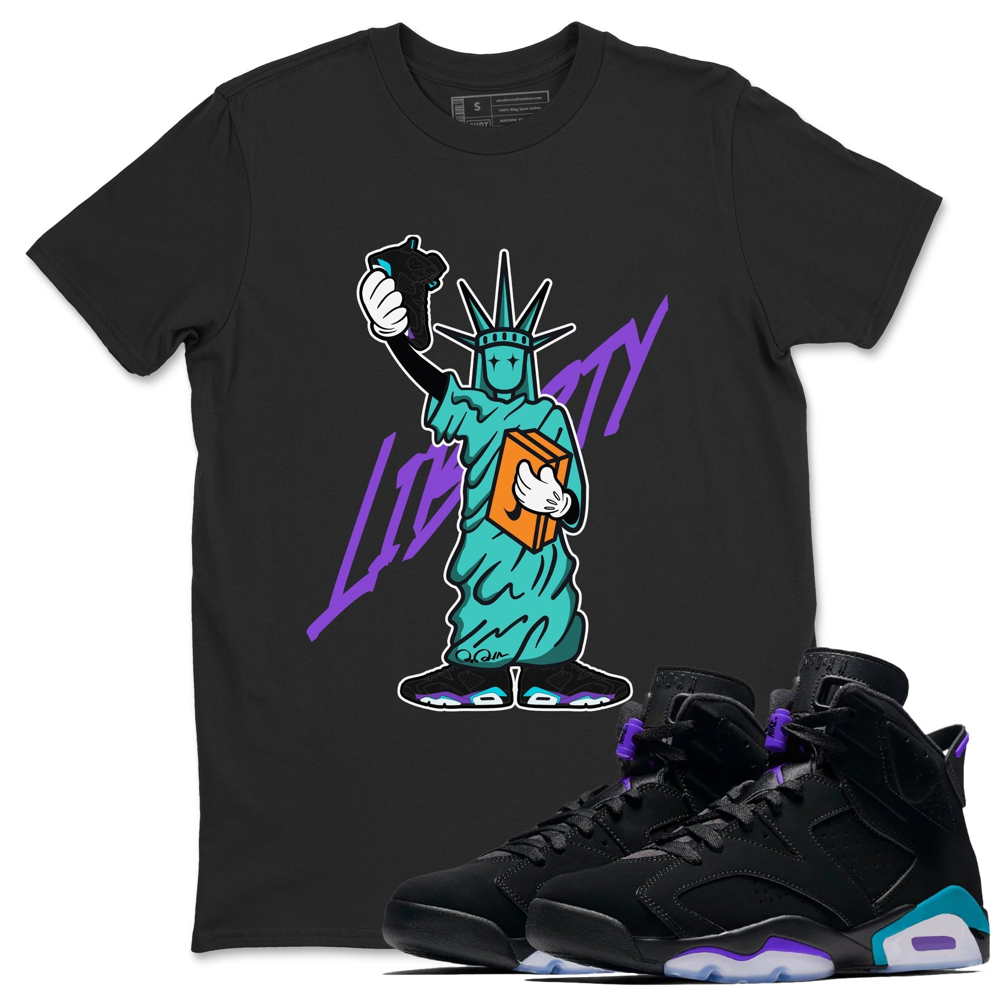 Statue Of Liberty snkmatch Tee - Air Jordan 6 Aqua