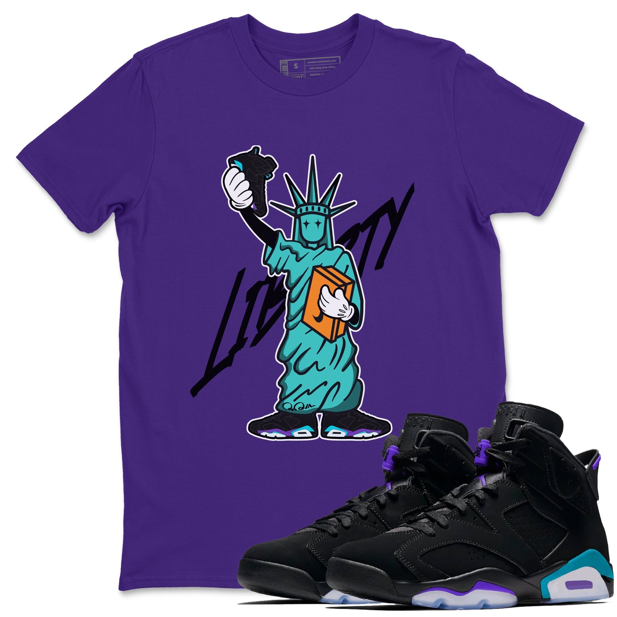 Statue Of Liberty snkmatch Tee - Air Jordan 6 Aqua