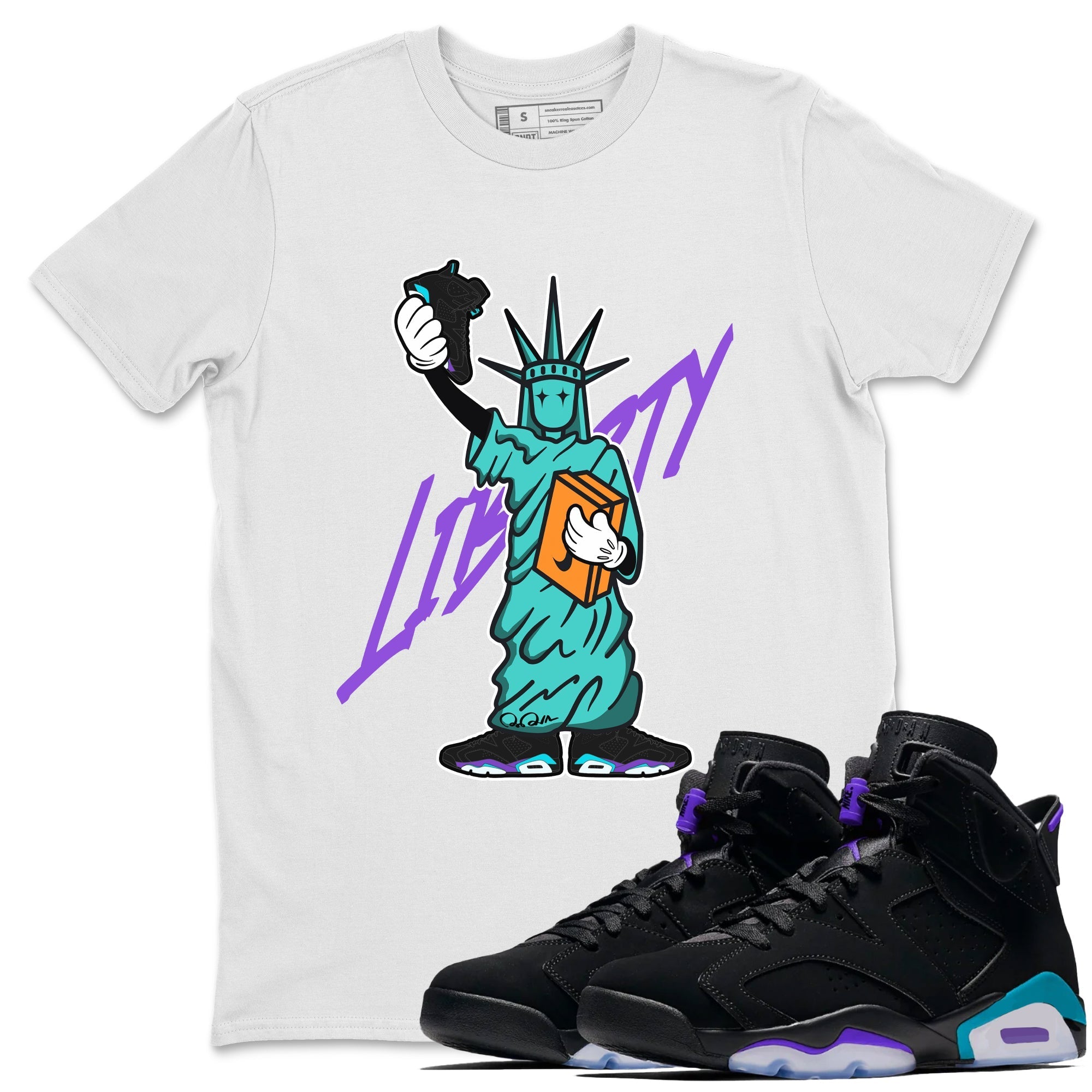 Statue Of Liberty snkmatch Tee - Air Jordan 6 Aqua