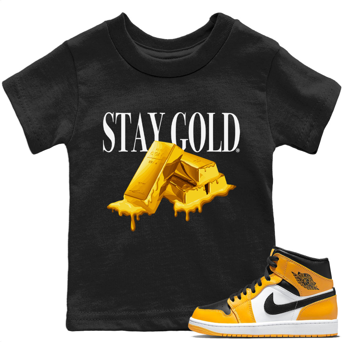 Stay Gold Kids Tops - Air Jordan 1 Taxi