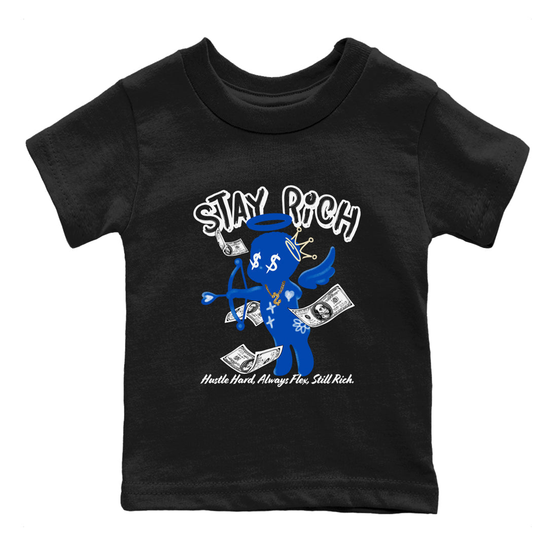 Stay Rich snkmatch Tees Kids - Air Jordan 1 Game Royal