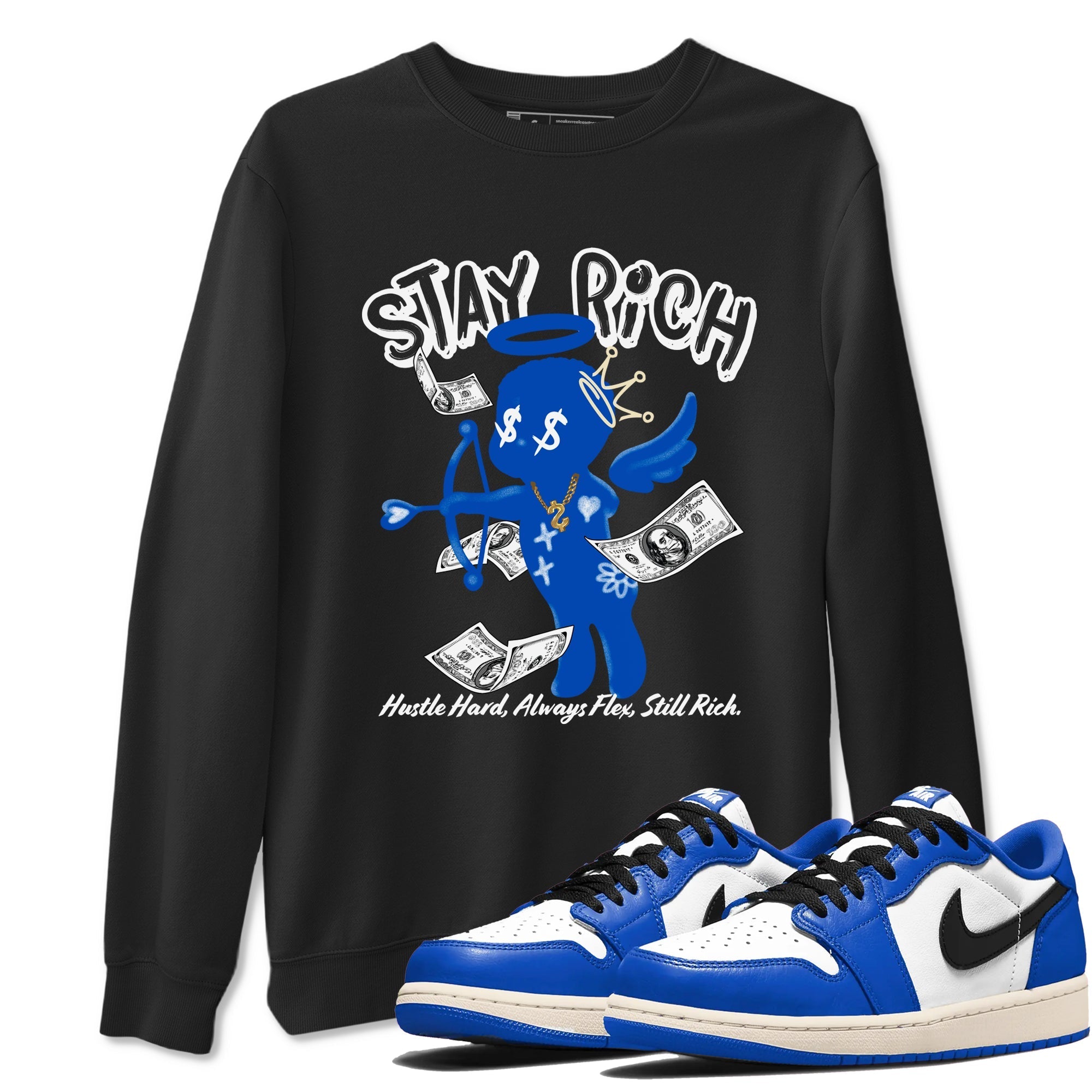 Stay Rich snkmatch Tees - Air Jordan 1 Game Royal