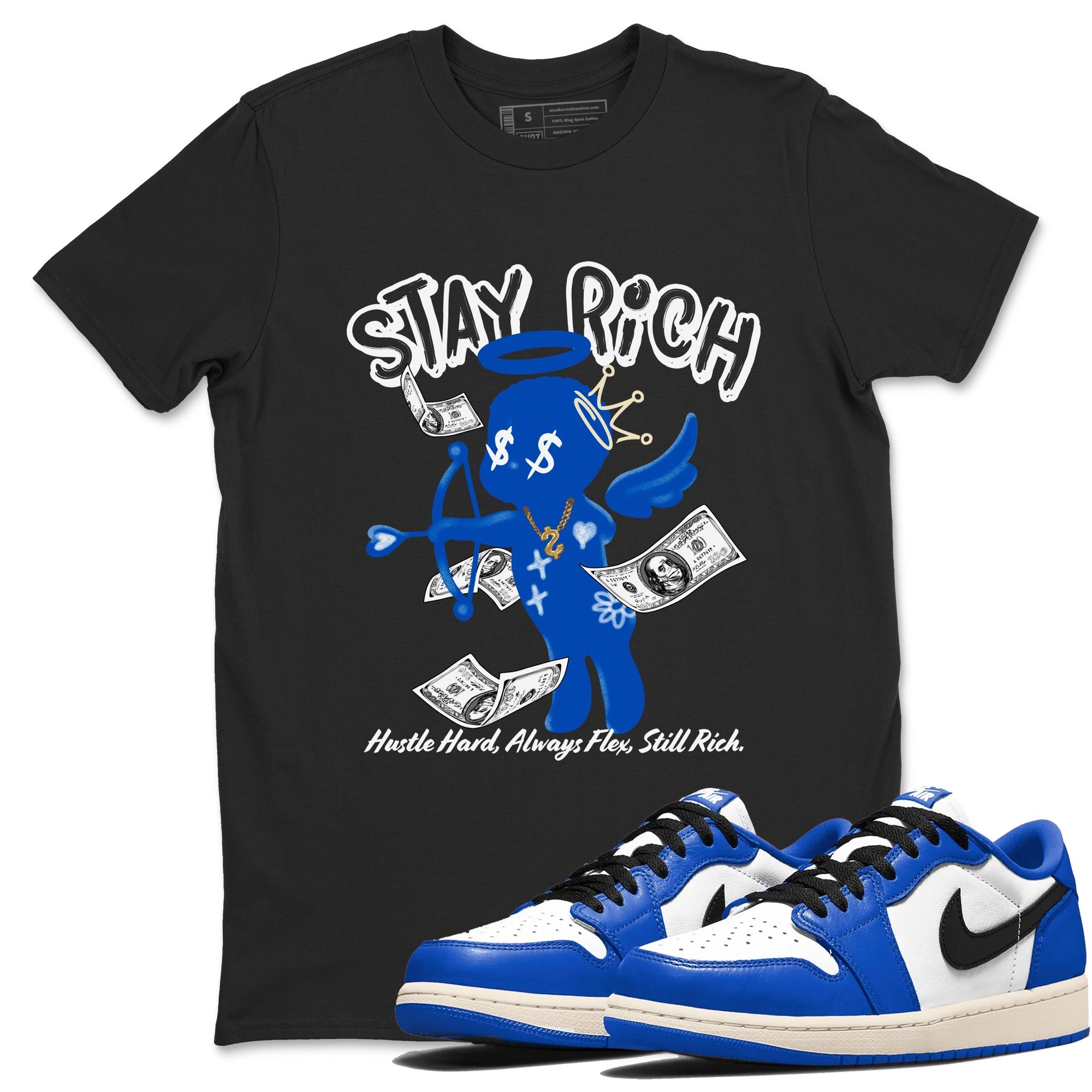 Stay Rich snkmatch Tees - Air Jordan 1 Game Royal