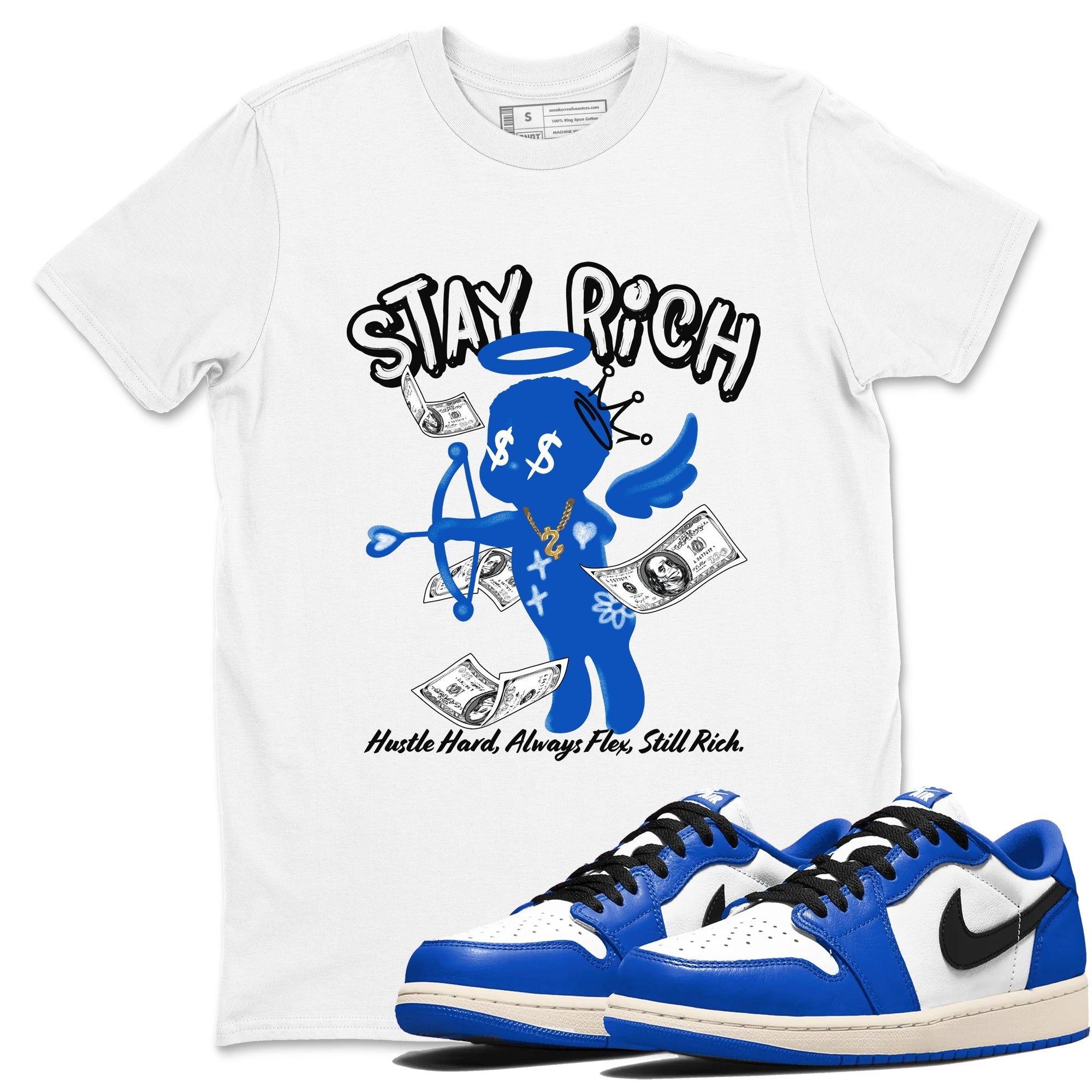 Stay Rich snkmatch Tees - Air Jordan 1 Game Royal