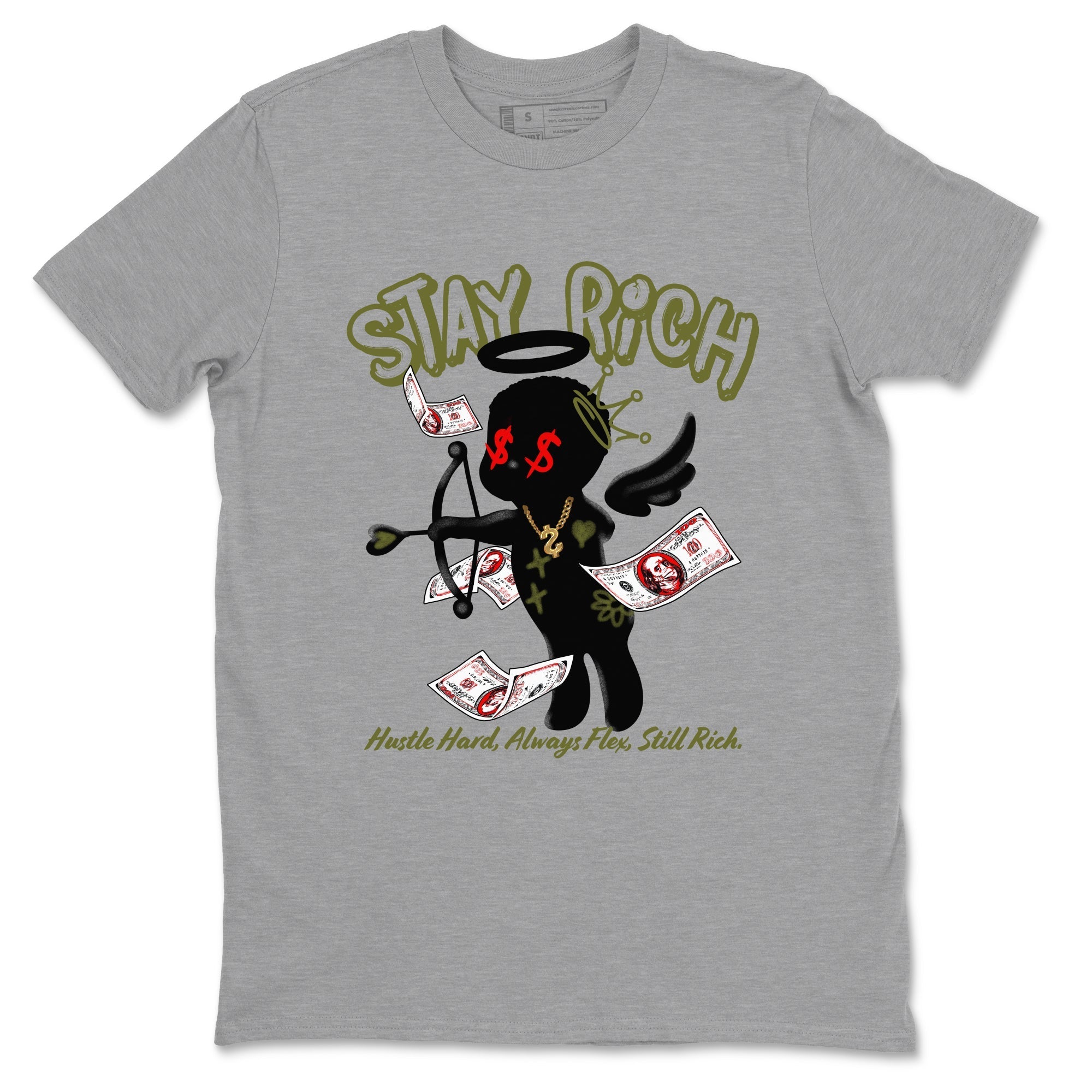 Stay Rich snkmatch Tees - Air Jordan 1 Travis Scott Medium Olive