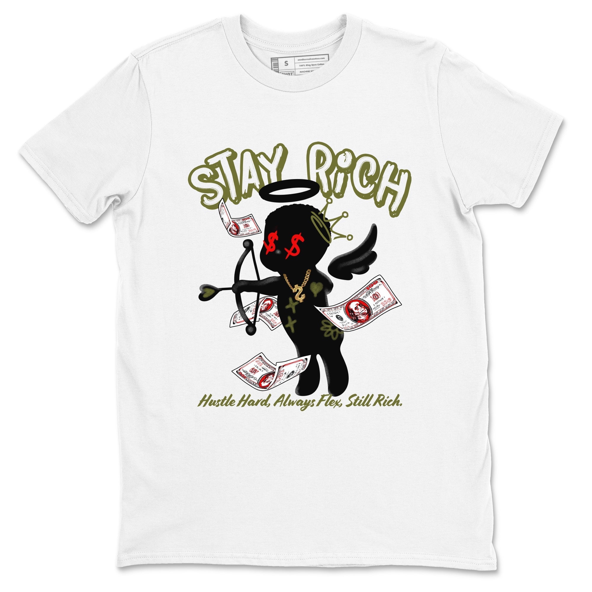 Stay Rich snkmatch Tees - Air Jordan 1 Travis Scott Medium Olive