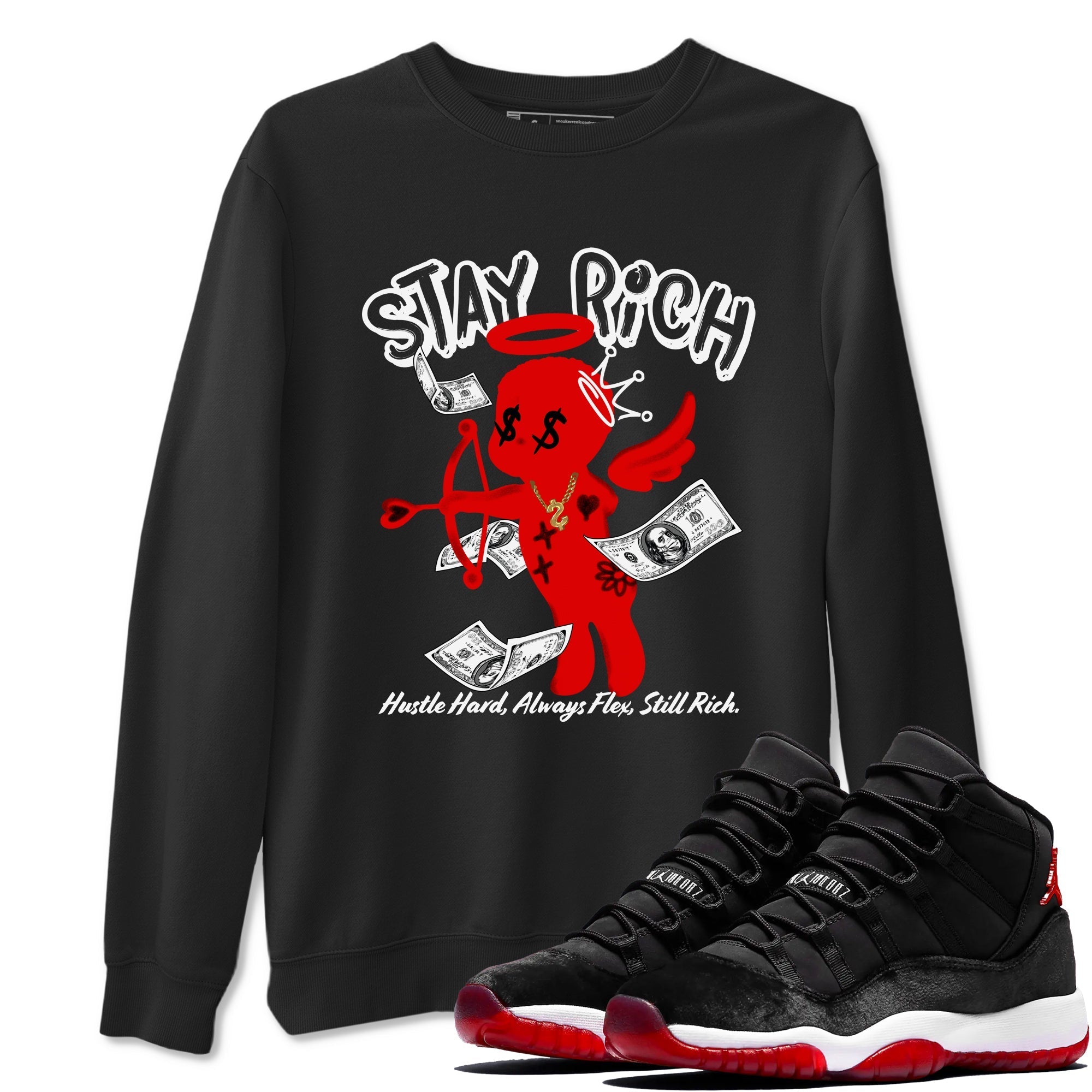 Stay Rich snkmatch Tees - Air Jordan 11 Bred Velvet